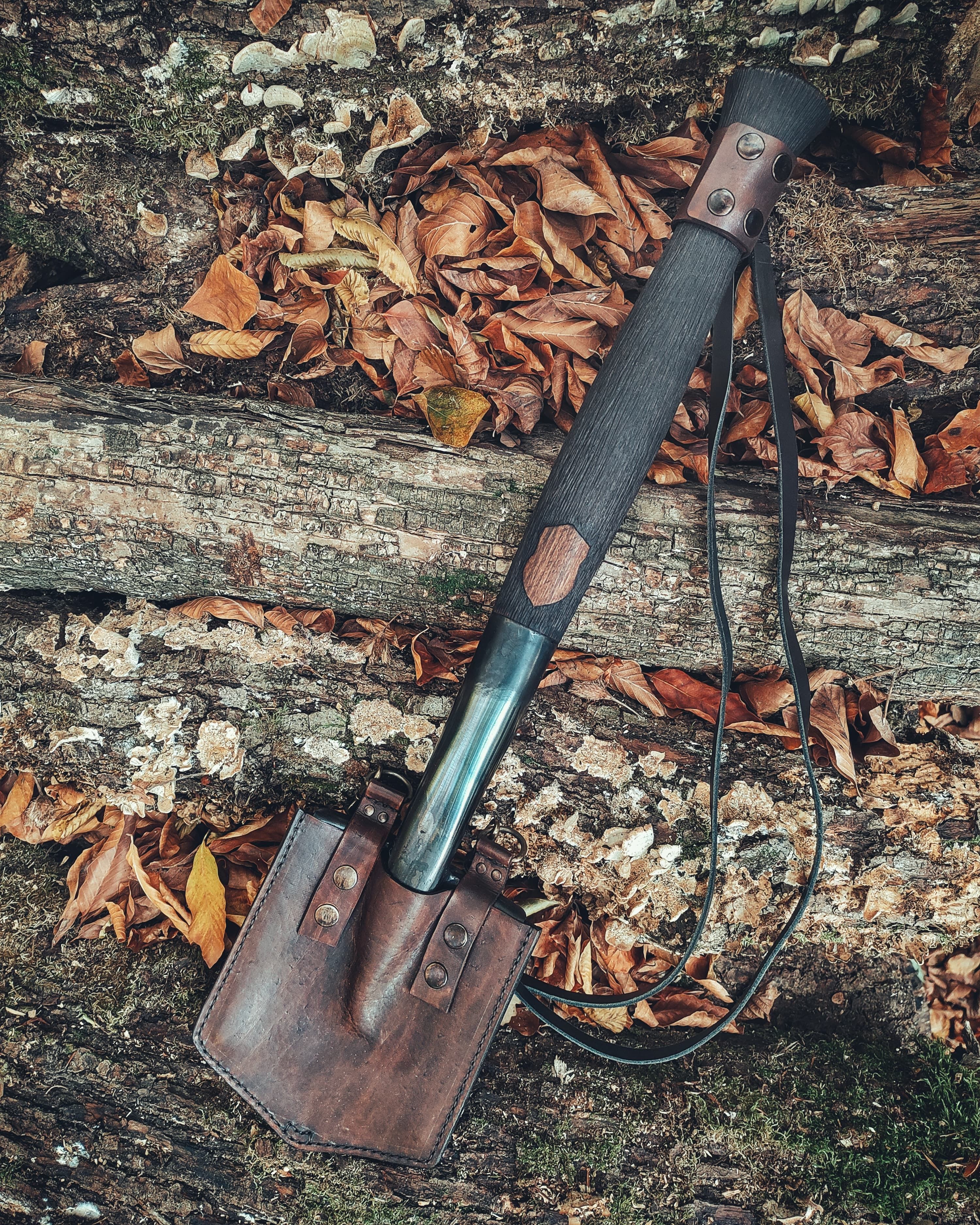 Blacksmith handforged survival shovel