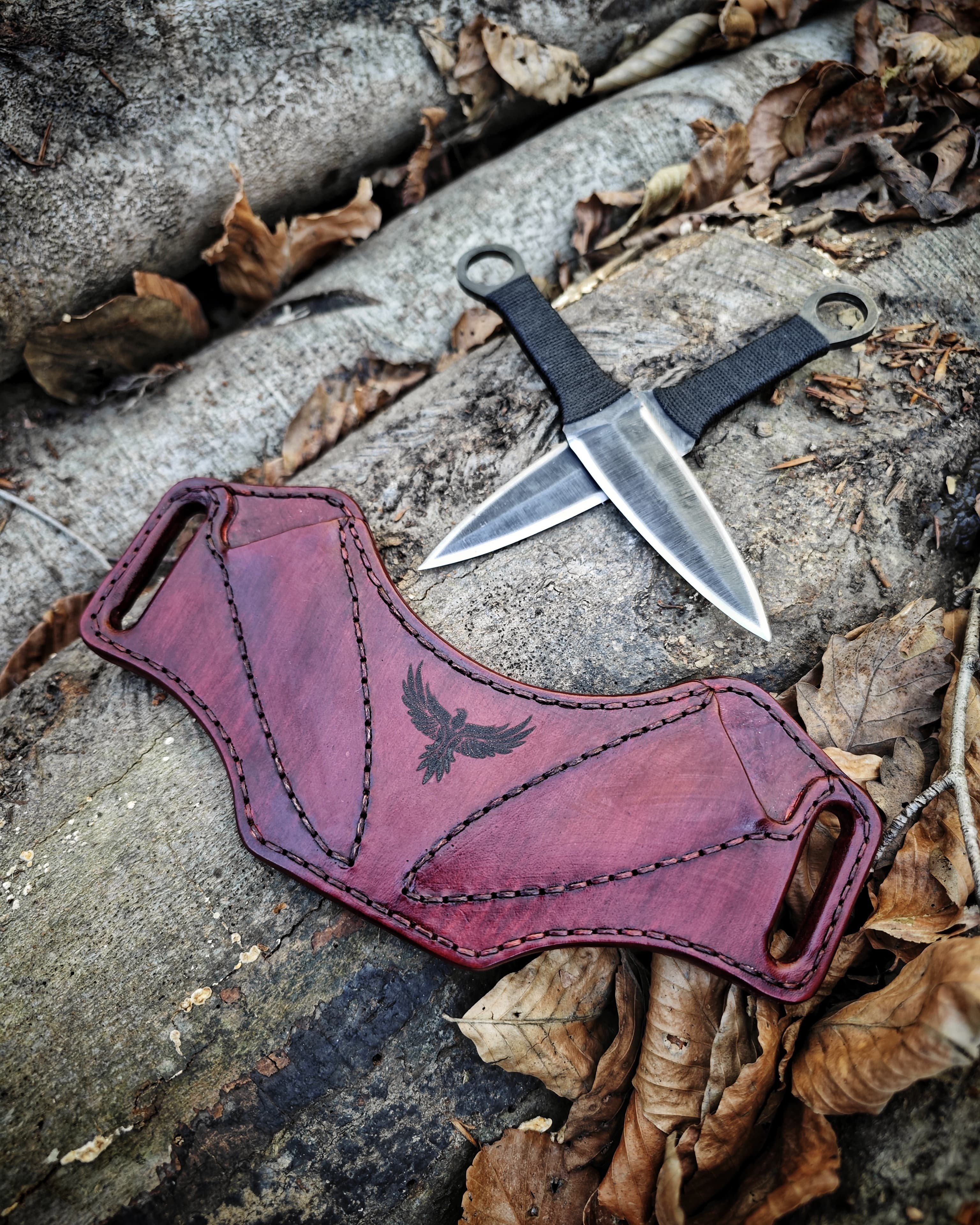 Tactical Set: Special Carbon Steel Throwing Knife & Leather Sheath