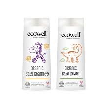 Ecowell Organik Bebek Saç & Vücut Şampuanı + Nemlendirici Yüz & Vücut Losyonu, Organik & Vegan Sertifikalı 2 x 300ml