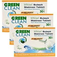  Green Clean Bitkisel Bulaşık Makinesi Tableti 30'lu x 3 Adet