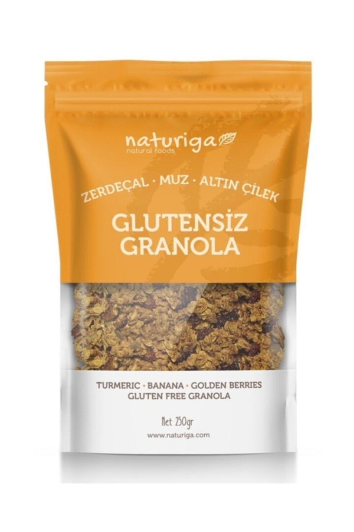 Naturiga Glutensiz Granola (yabanmersini -zerdeçal Altın Çilek) (250 gr X 2 Adet)