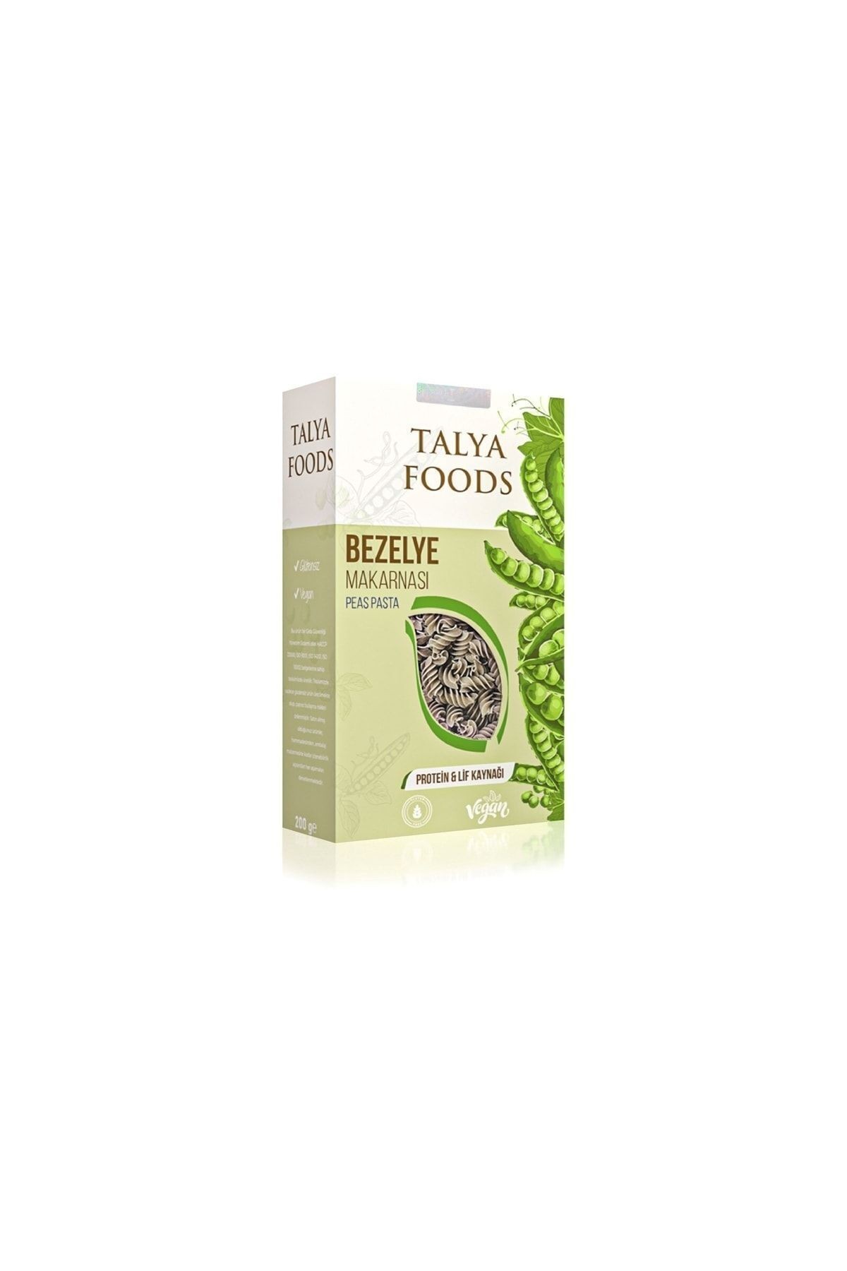 Talya Foods Glutensiz Vegan Bezelye Makarnası 200 G
