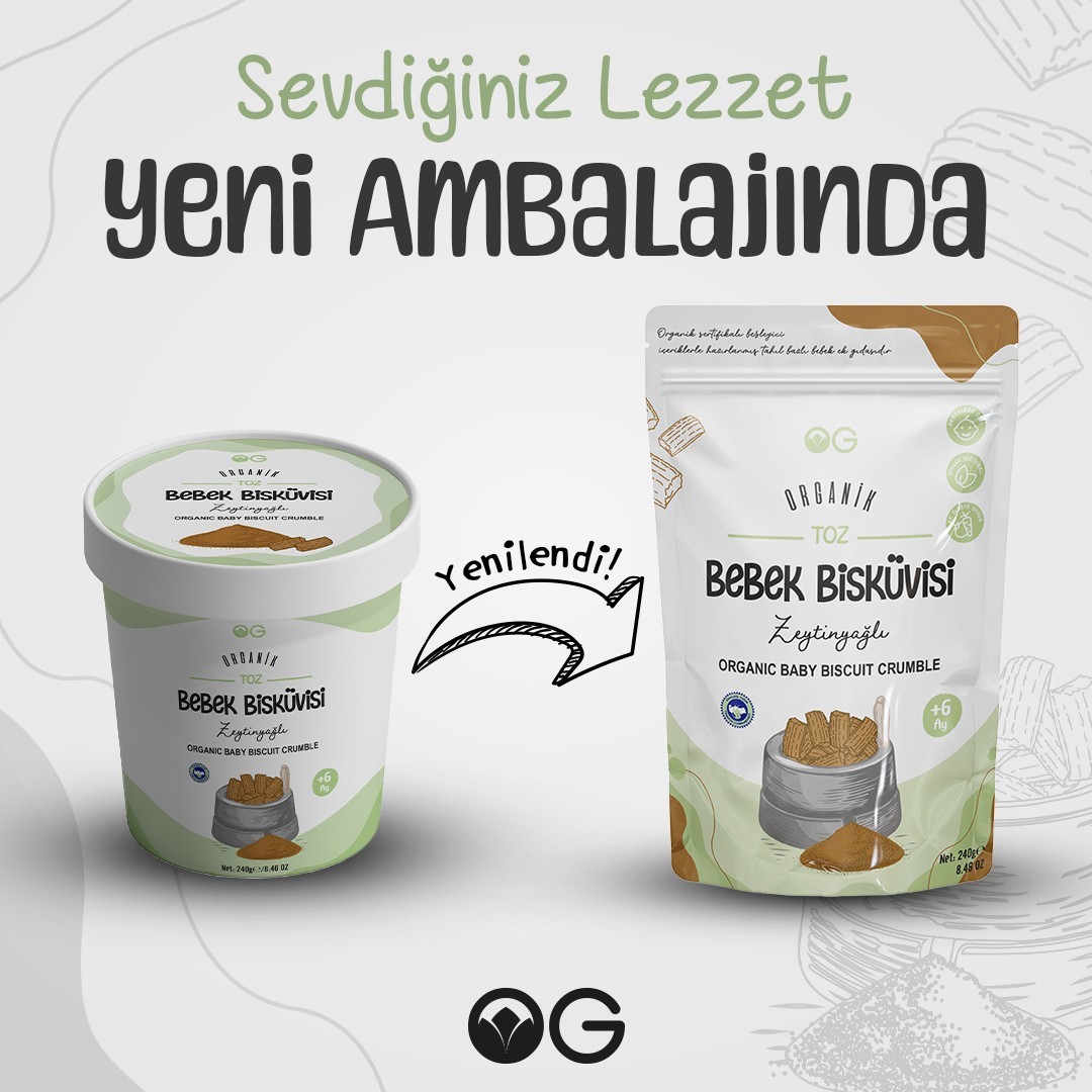 Og Organik Toz Bebek Bisküvisi 240 Gr +6 Ay