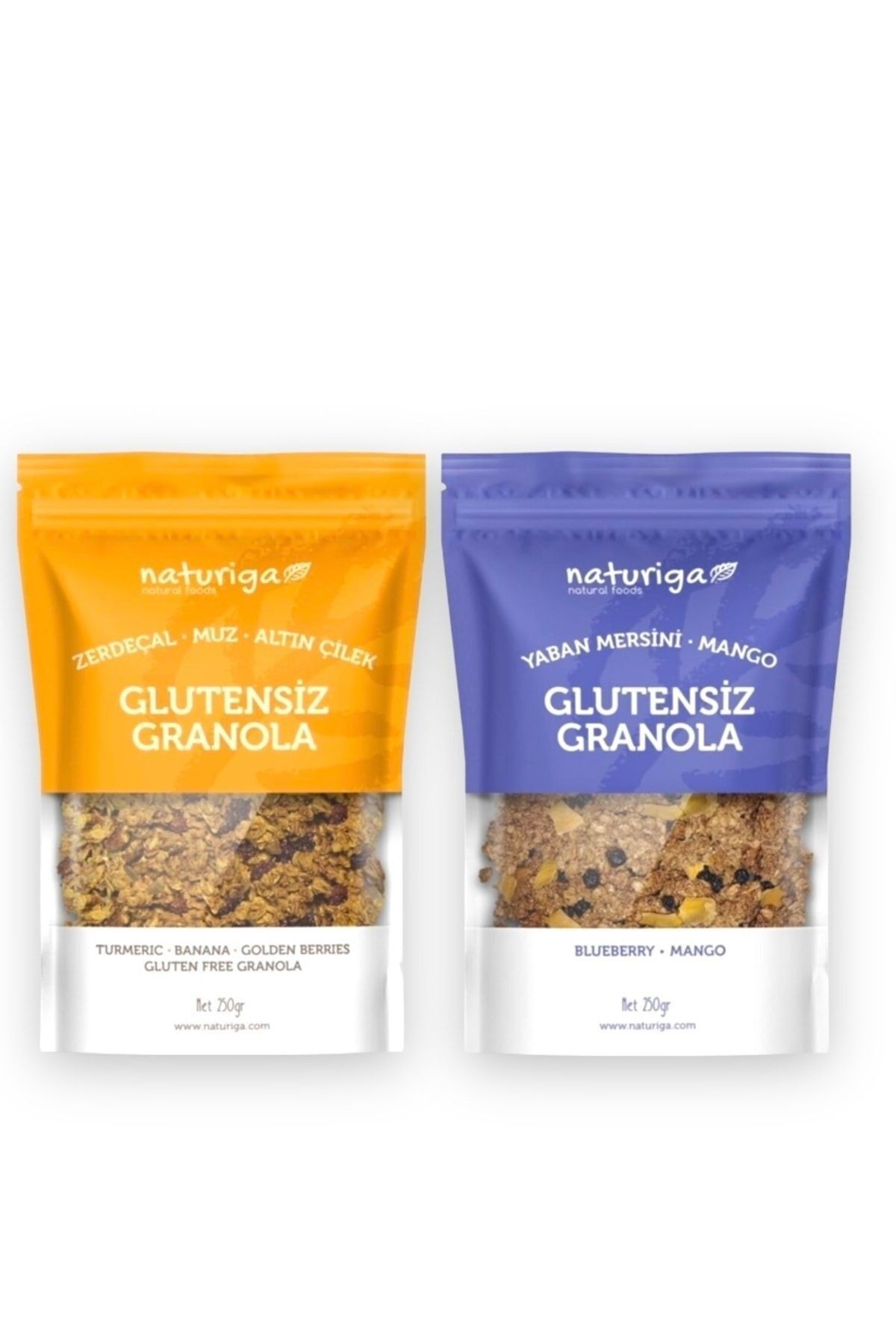 Naturiga Glutensiz Granola (yabanmersini -zerdeçal Altın Çilek) (250 gr X 2 Adet)