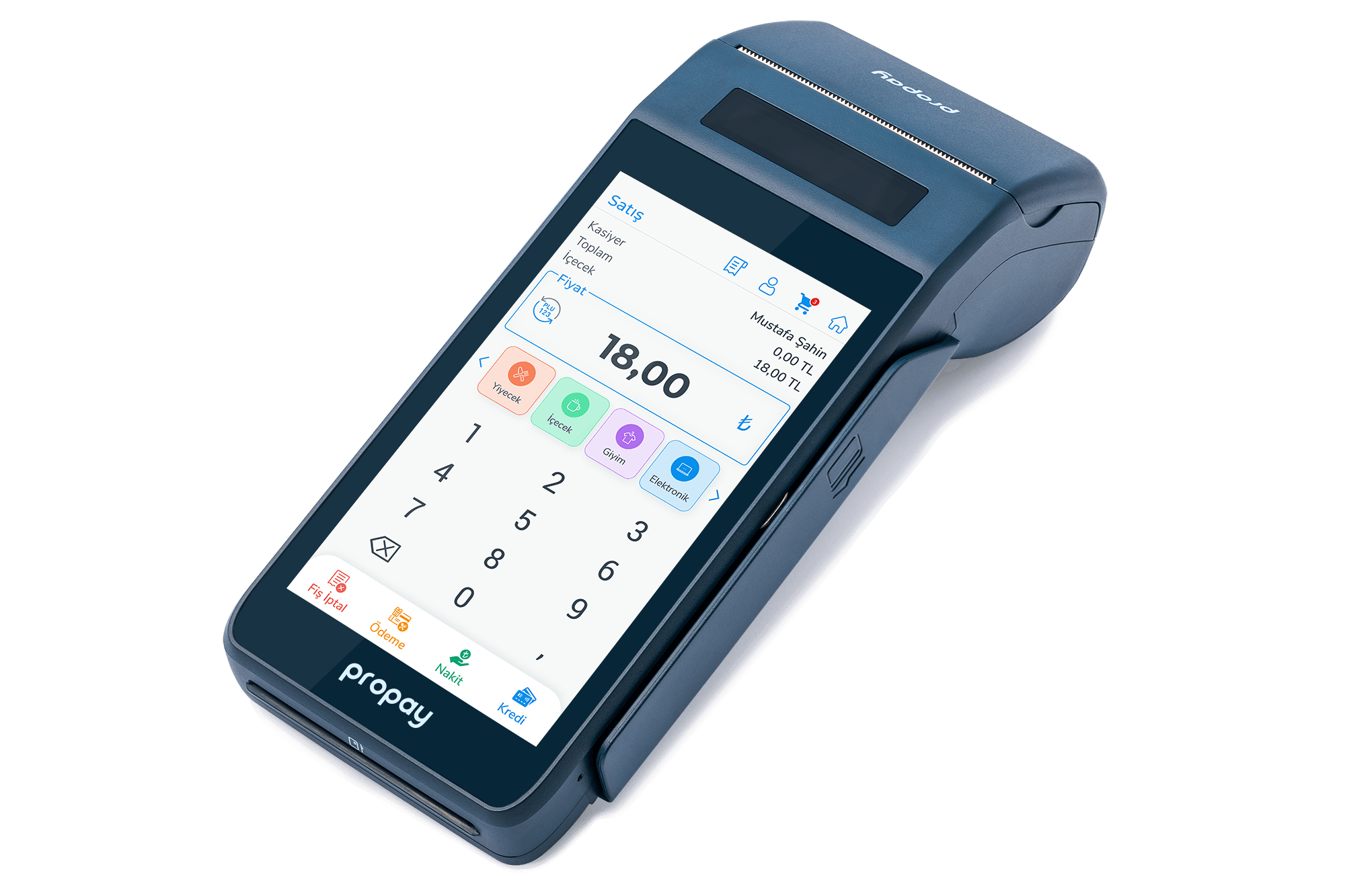 Propay P1000 ECR Android Yazarkasa POS | Android 13, 4G, 5” Dokunmatik Ekran