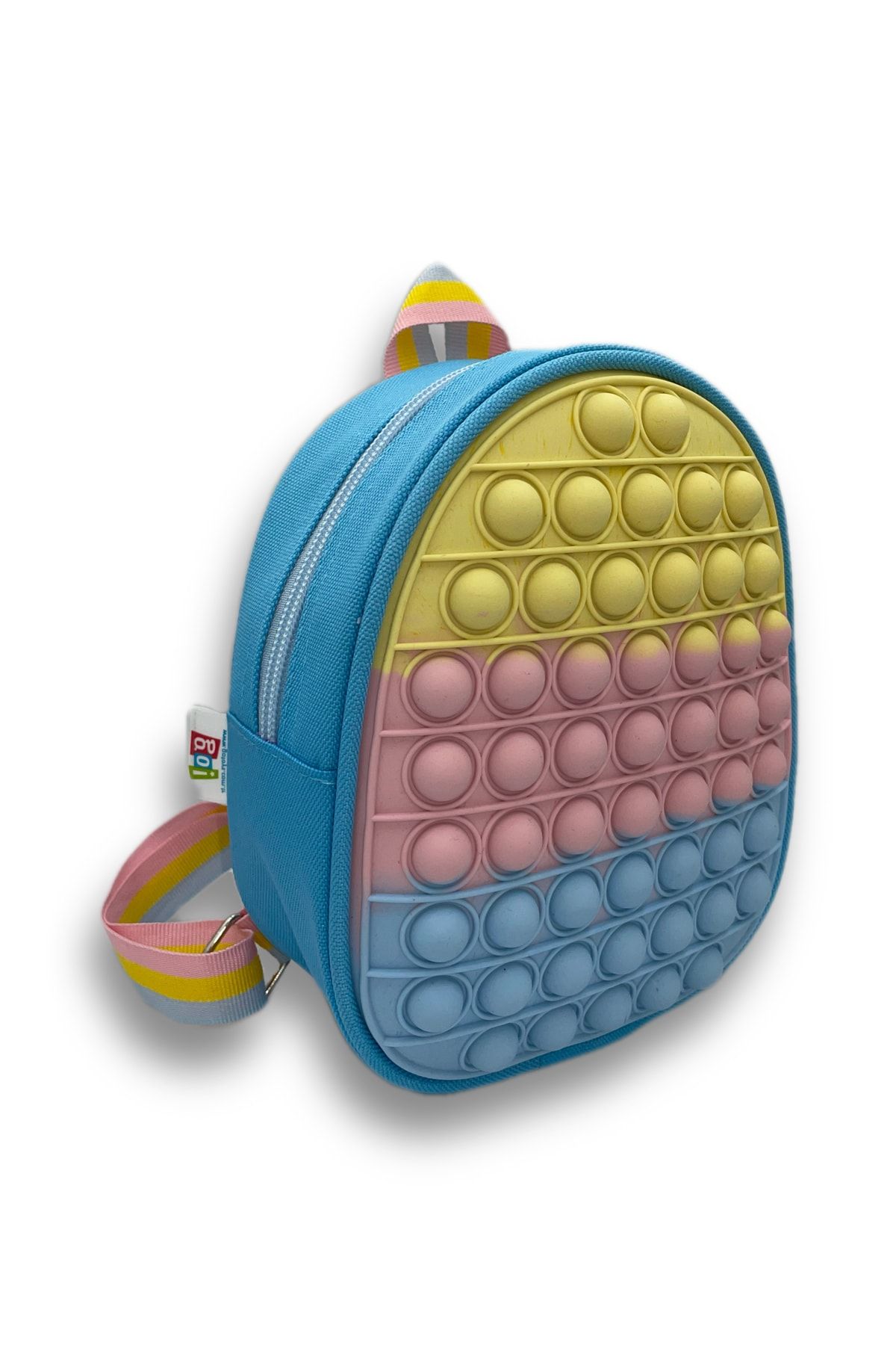 Pop It Push Bubble Kalemlik & Popit Sırt Çantası Mavi Renk Set Popit Pop Tube