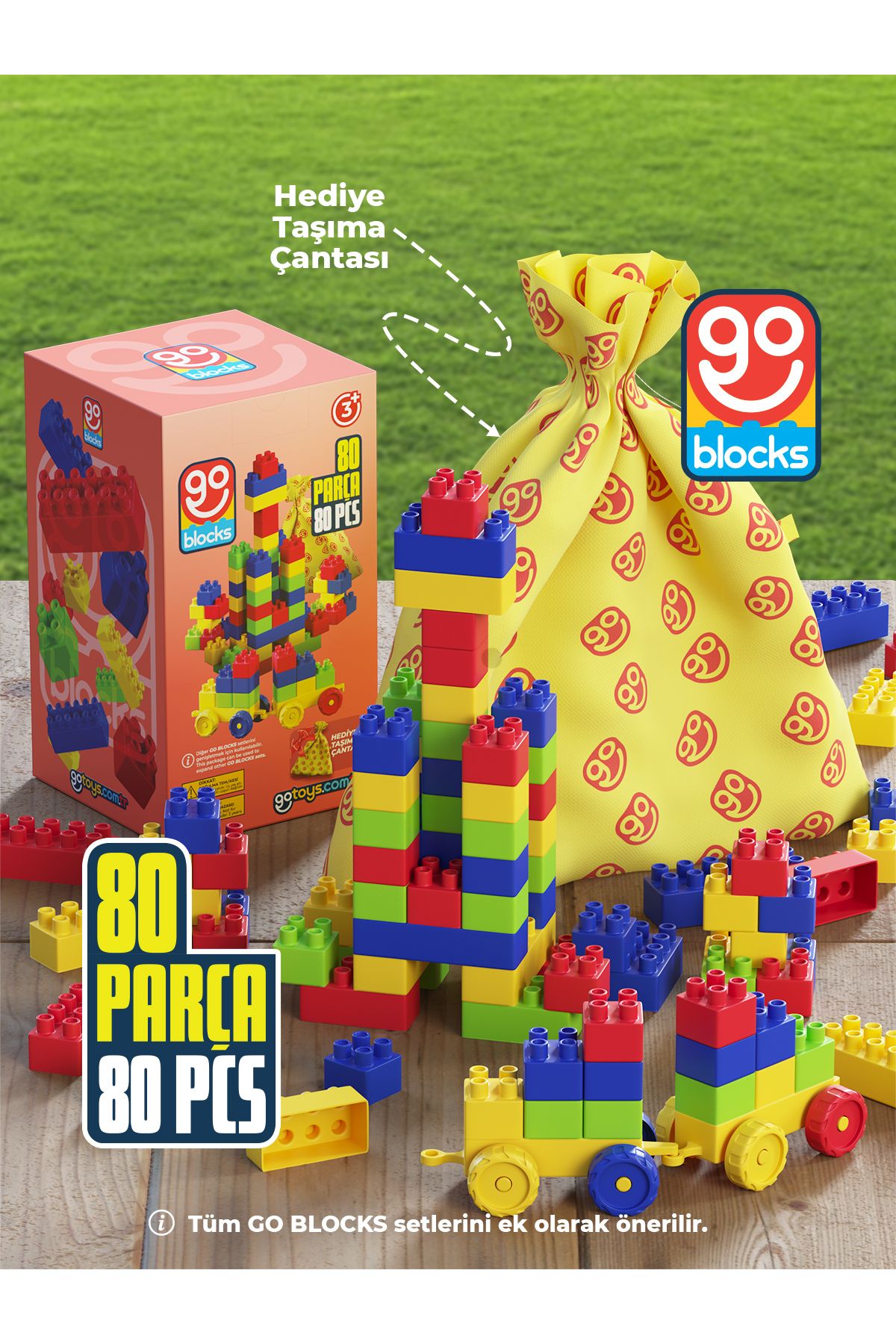 Go Blocks 80 Parça Yapı Blok Seti Multi Blok Saklama Çantalı Shopist