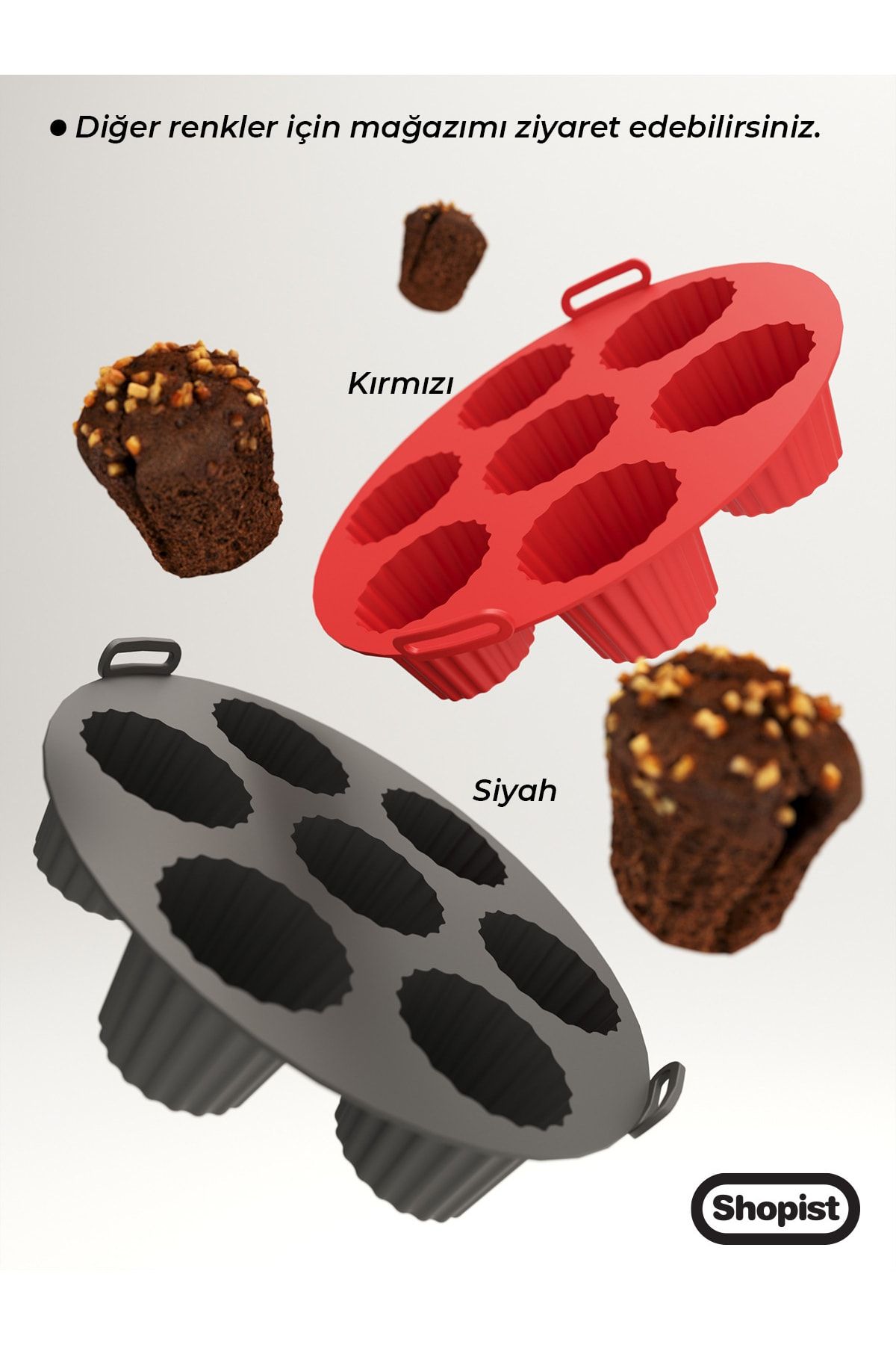 Airfryer Kek-muffin-cupcake Pişirme Kalıbı Siyah- Airfryer Pişirme Kağıdı Silikon- Bpa Free