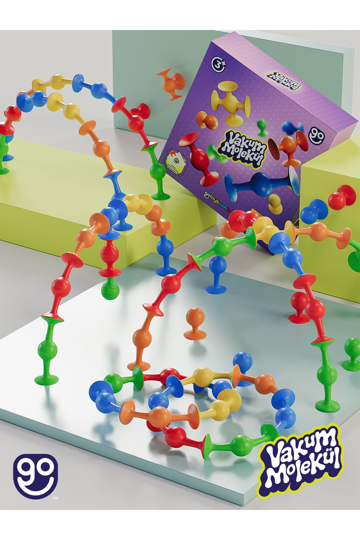 Vakum Molekül 25 Parça Yapı Taşları Fidget Duyusal Eğitici Oyuncak Squigz Lego