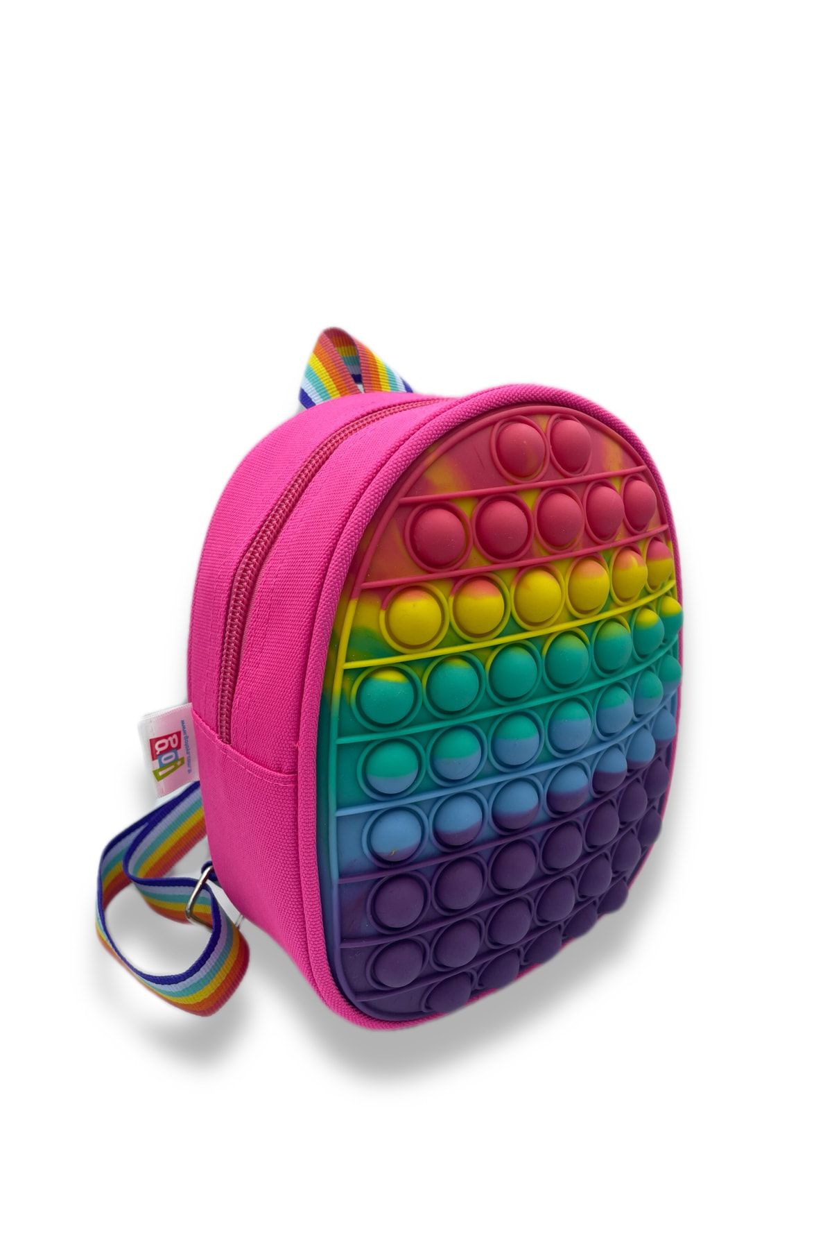 Pop It Push Bubble Kalemlik & Popit Sırt Çantası Fuşya Renk Set Popit Pop Tube