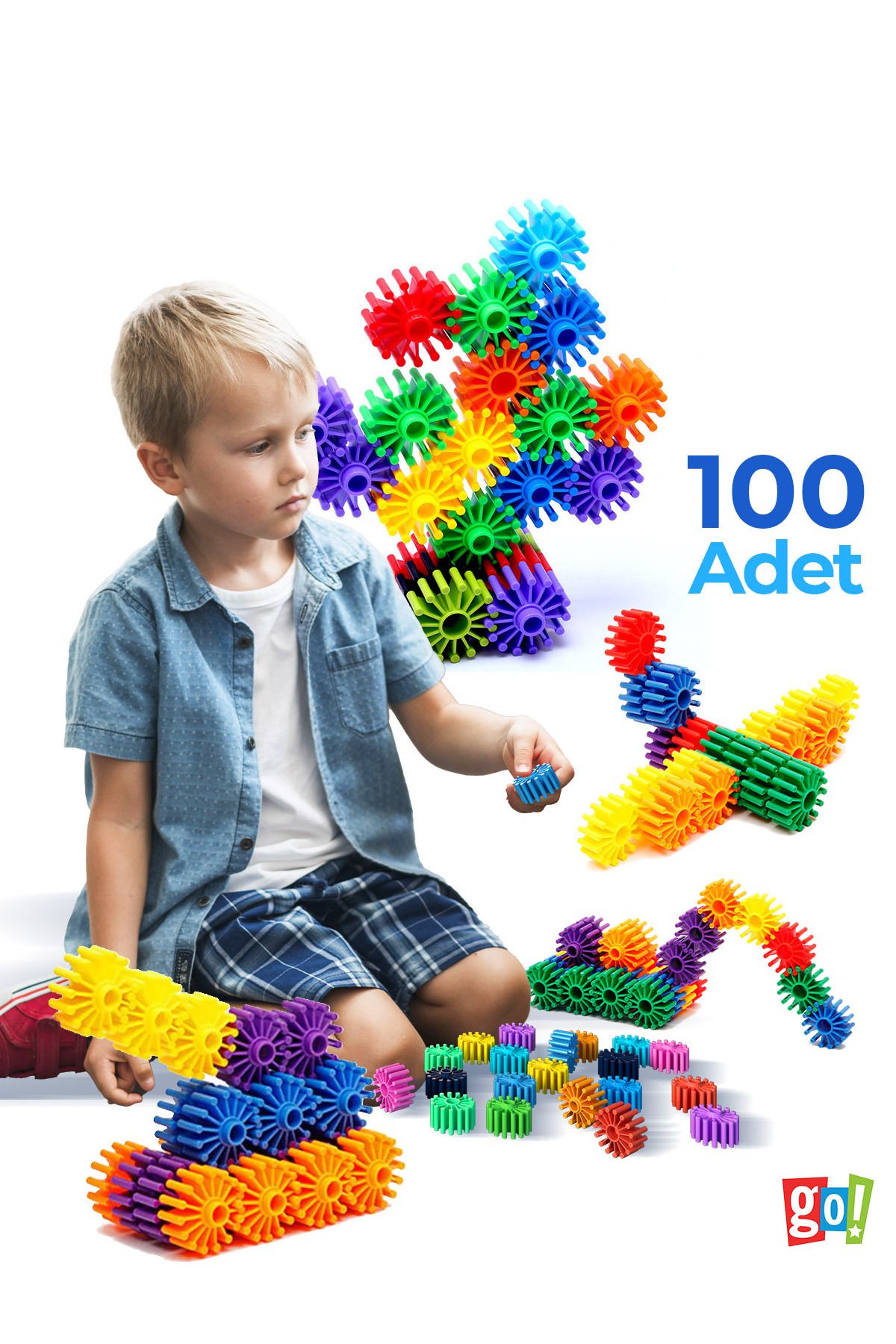 Dişli 3D yapı blokları eğitici oyuncak 100 parça