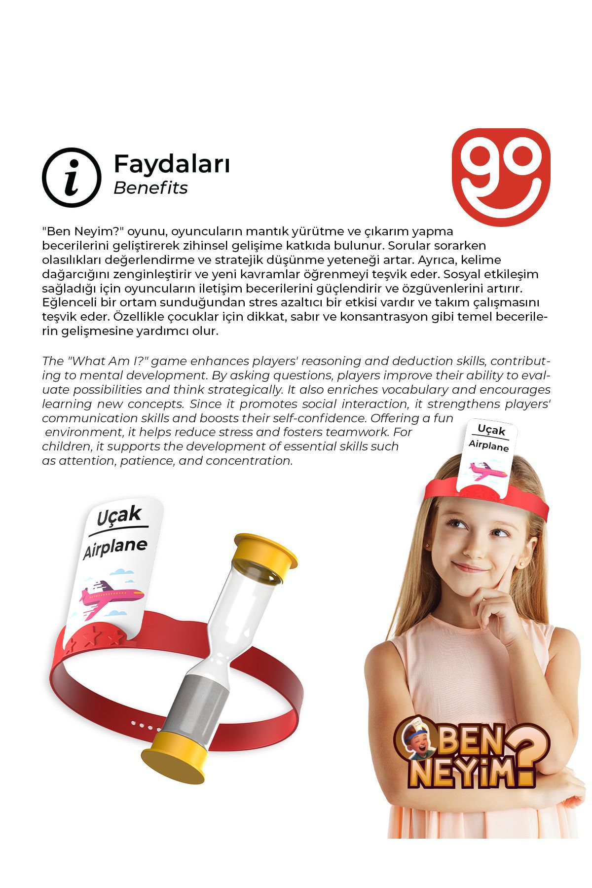 Ben Neyim? Türkçe/ingilizce Aile Çocuk Eğlenceli Kutu Oyunu Who I'am Eğitici Oyuncak