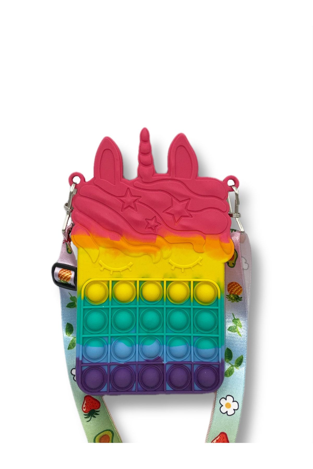 Unicorn Pop It Orta Boy Çanta 19-12cm Popit Push Bubble Eğitici Oyuncak Çocuk Çantası