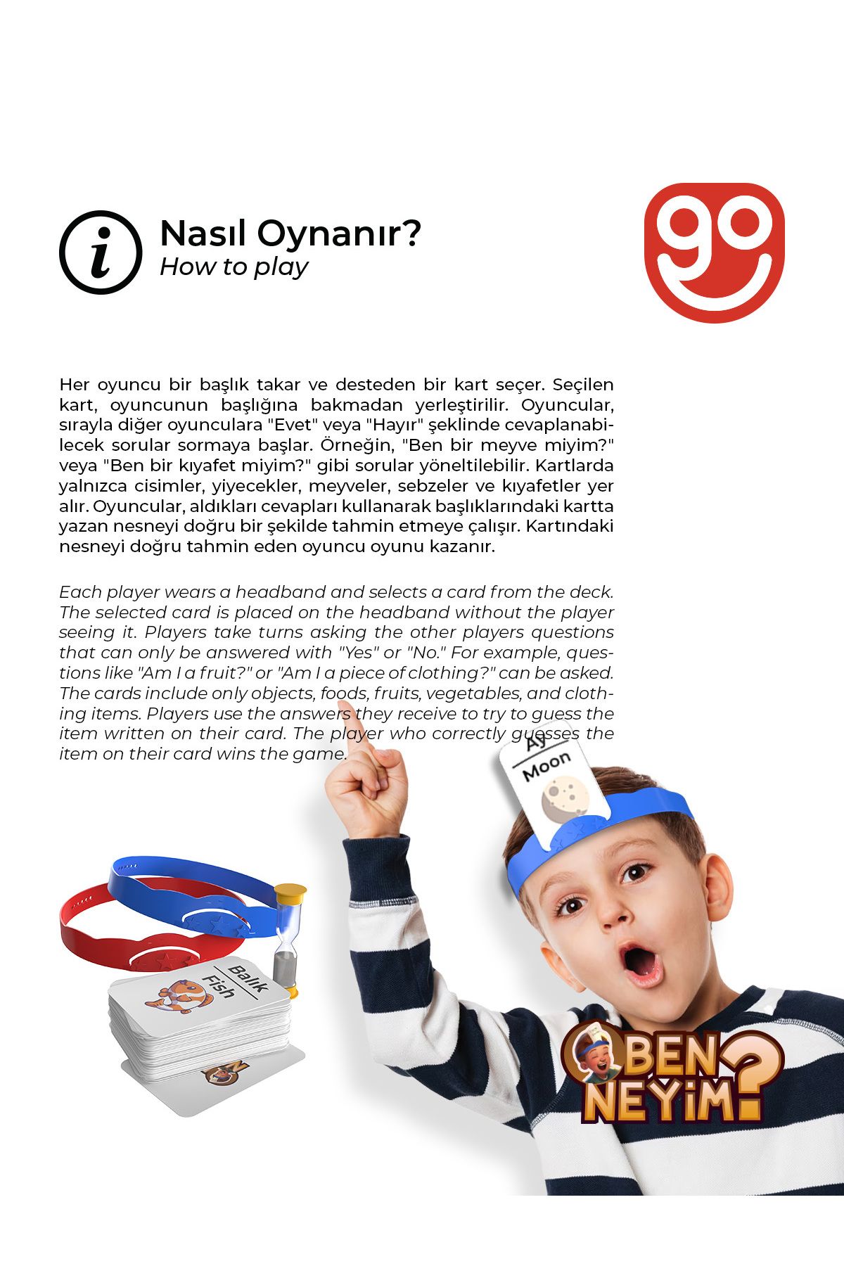 Ben Neyim? Türkçe/ingilizce Aile Çocuk Eğlenceli Kutu Oyunu Who I'am Eğitici Oyuncak