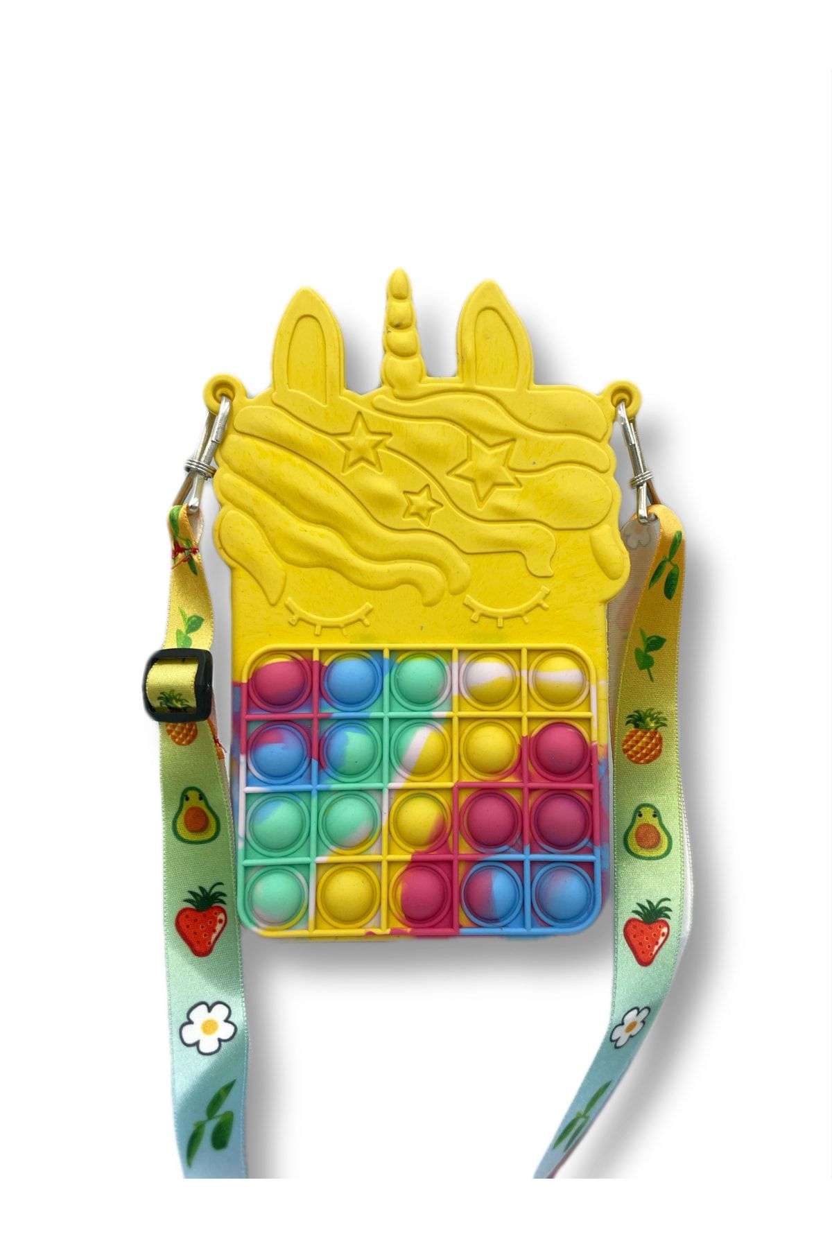 Unicorn Pop It Orta Boy Çanta 19-12cm Popit Push Bubble Eğitici Oyuncak Çocuk Çantası