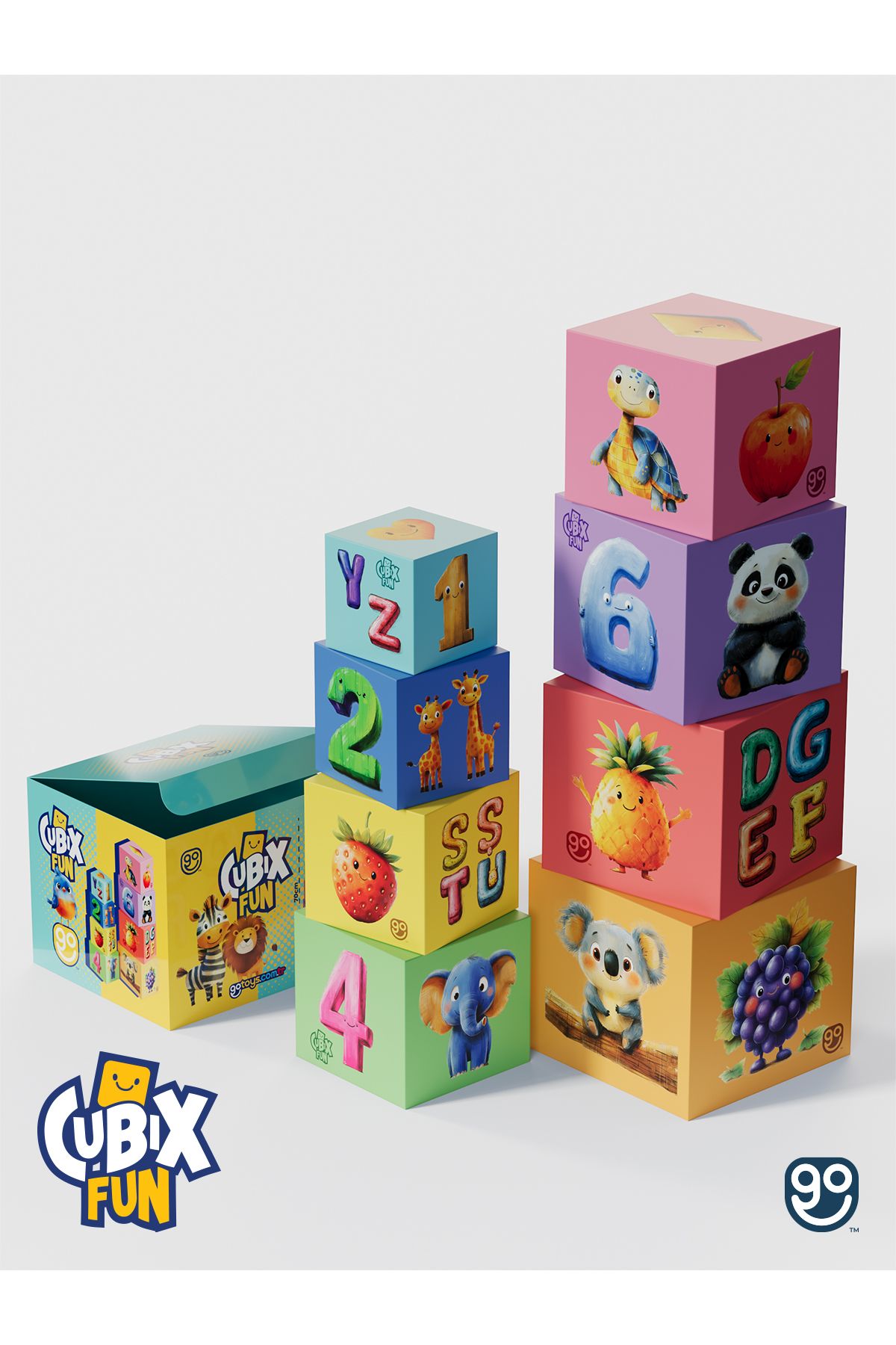 Cubix Fun İstifleme Kutuları Kaba Motor Becerisi Geliştirici Eğitici Denge Kule Oyuncağı shopıist