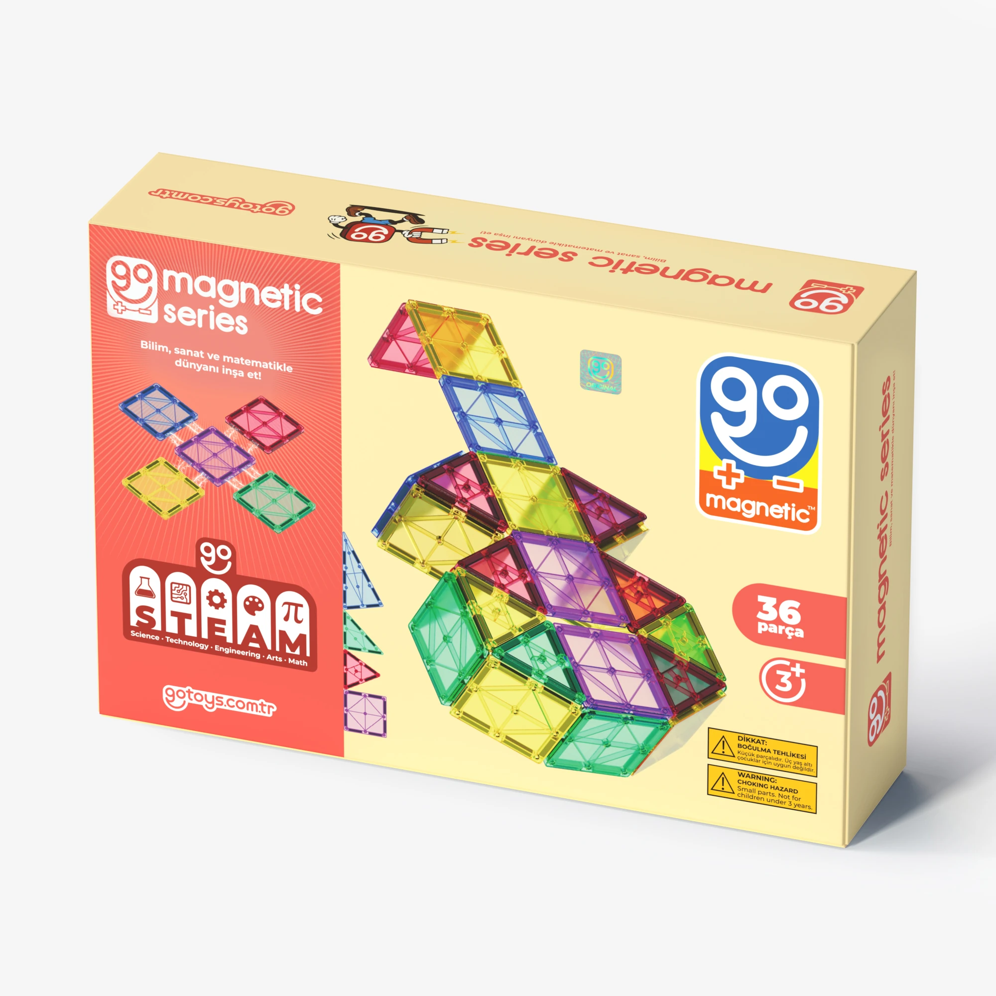 Magna Tiles 36 Parça Manyetik Yapı Blokları Original - Mıknatıslı Eğit