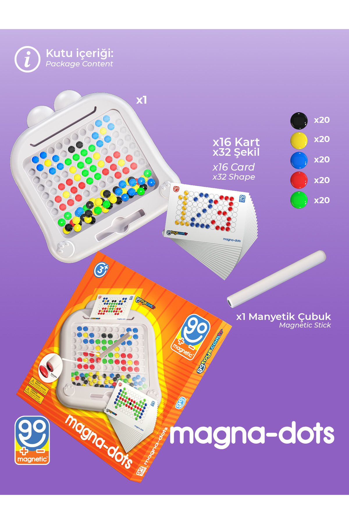 Magna Dots - Steam Manyetik Kodlama Tableti Ekransız Oyun Aktivitesi Manyetik Yapı Blokları shopist