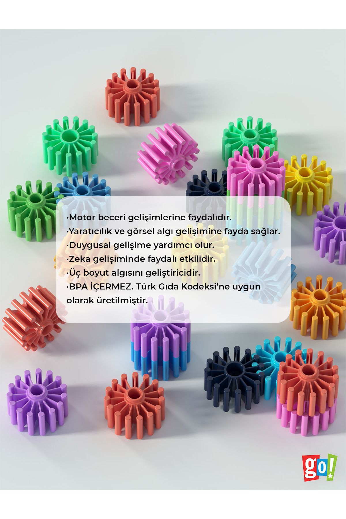 Dişli 3D yapı blokları eğitici oyuncak 100 parça