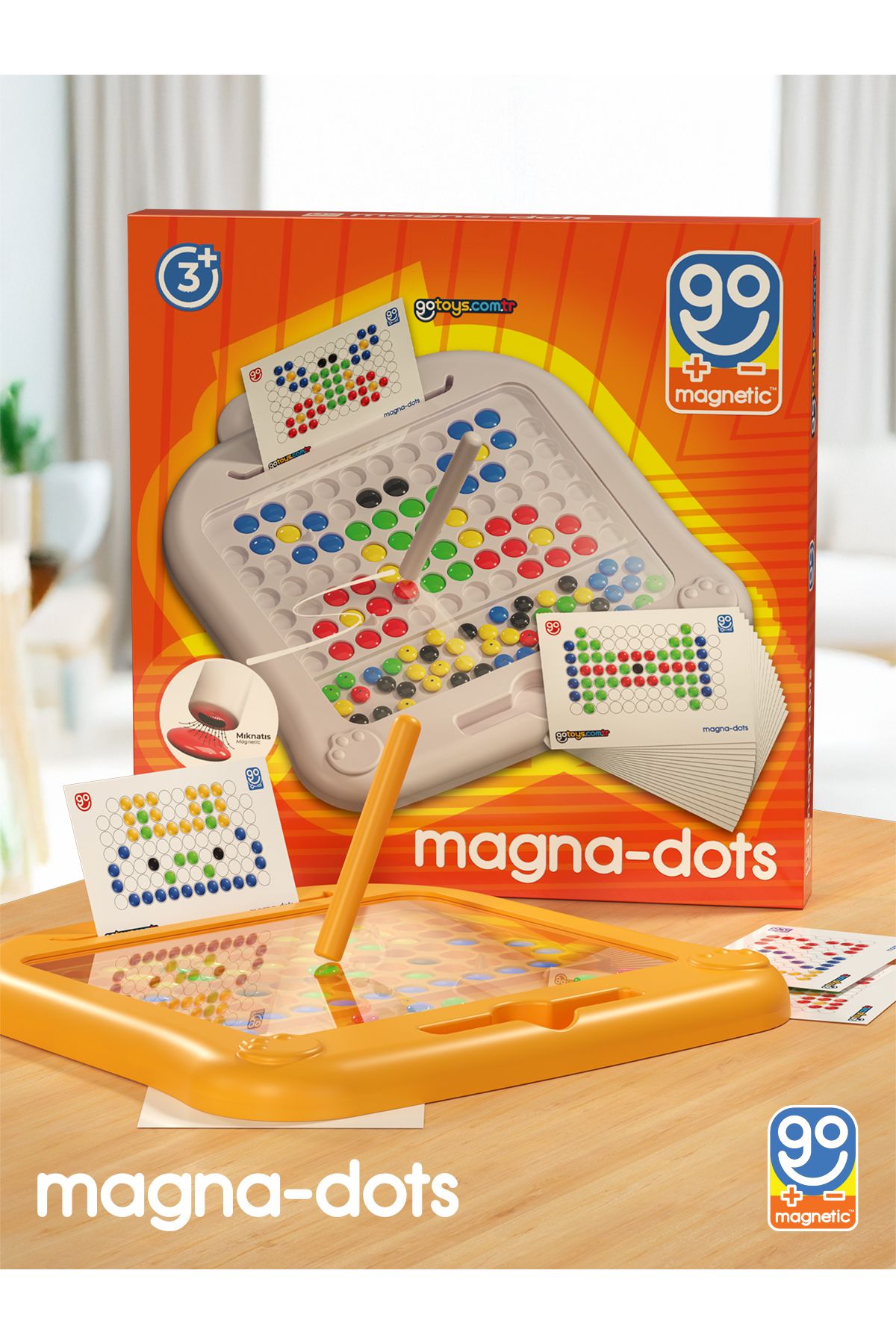 Magna Dots - Steam Manyetik Kodlama Tableti Turuncu Ekransız Oyun Aktivitesi Manyetik Yapı Blokları