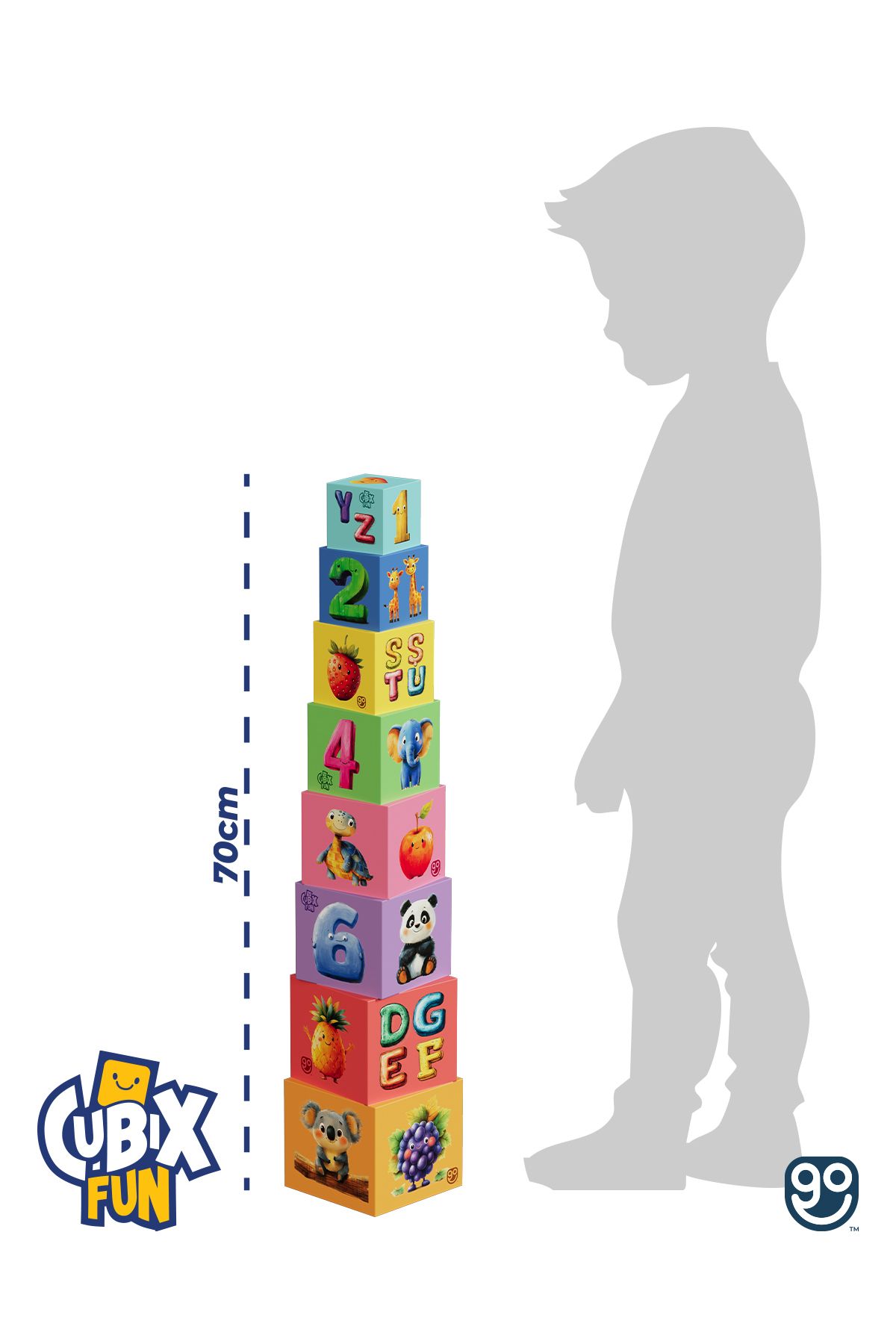 Cubix Fun İstifleme Kutuları Kaba Motor Becerisi Geliştirici Eğitici Denge Kule Oyuncağı shopıist