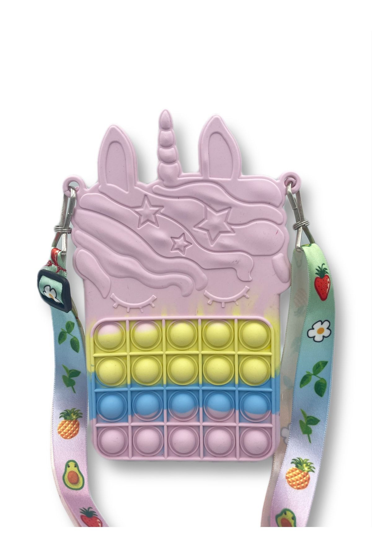 Unicorn Pop It Orta Boy Çanta 19-12cm Popit Push Bubble Eğitici Oyuncak Çocuk Çantası