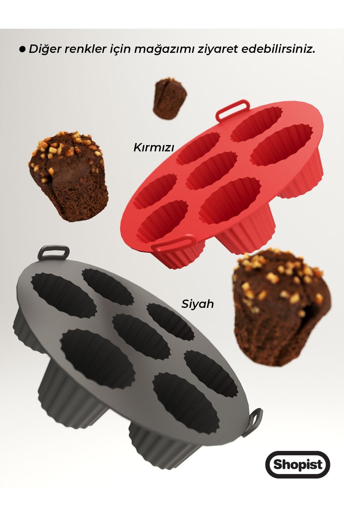 Airfryer Kek-muffin-cupcake Pişirme Kalıbı Kırmızı- Airfryer Pişirme Kağıdı Silikon- Bpa Free