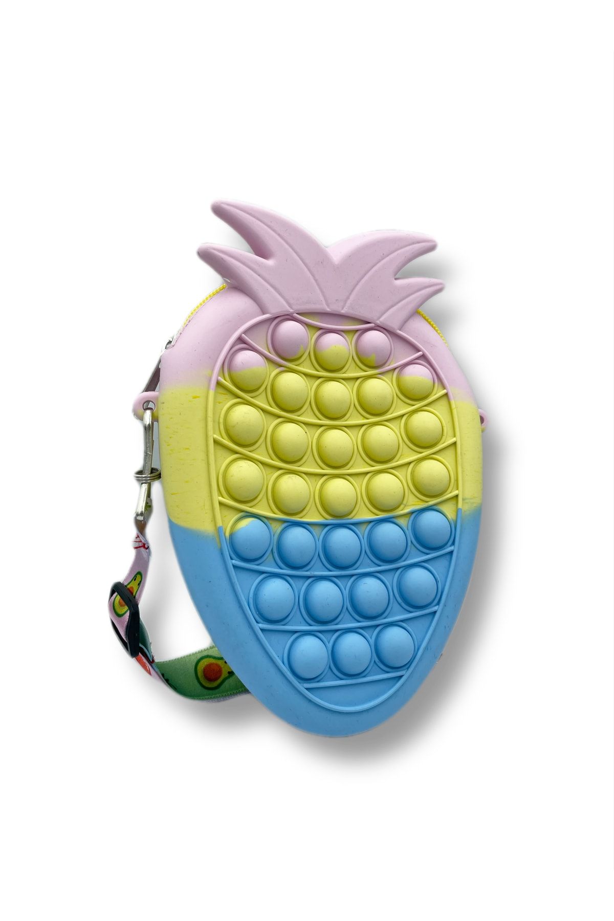 Popit Çilek Çanta 18*14 Cm Pop It Push Buble Çocuk Çantası Eğitici Oyuncak