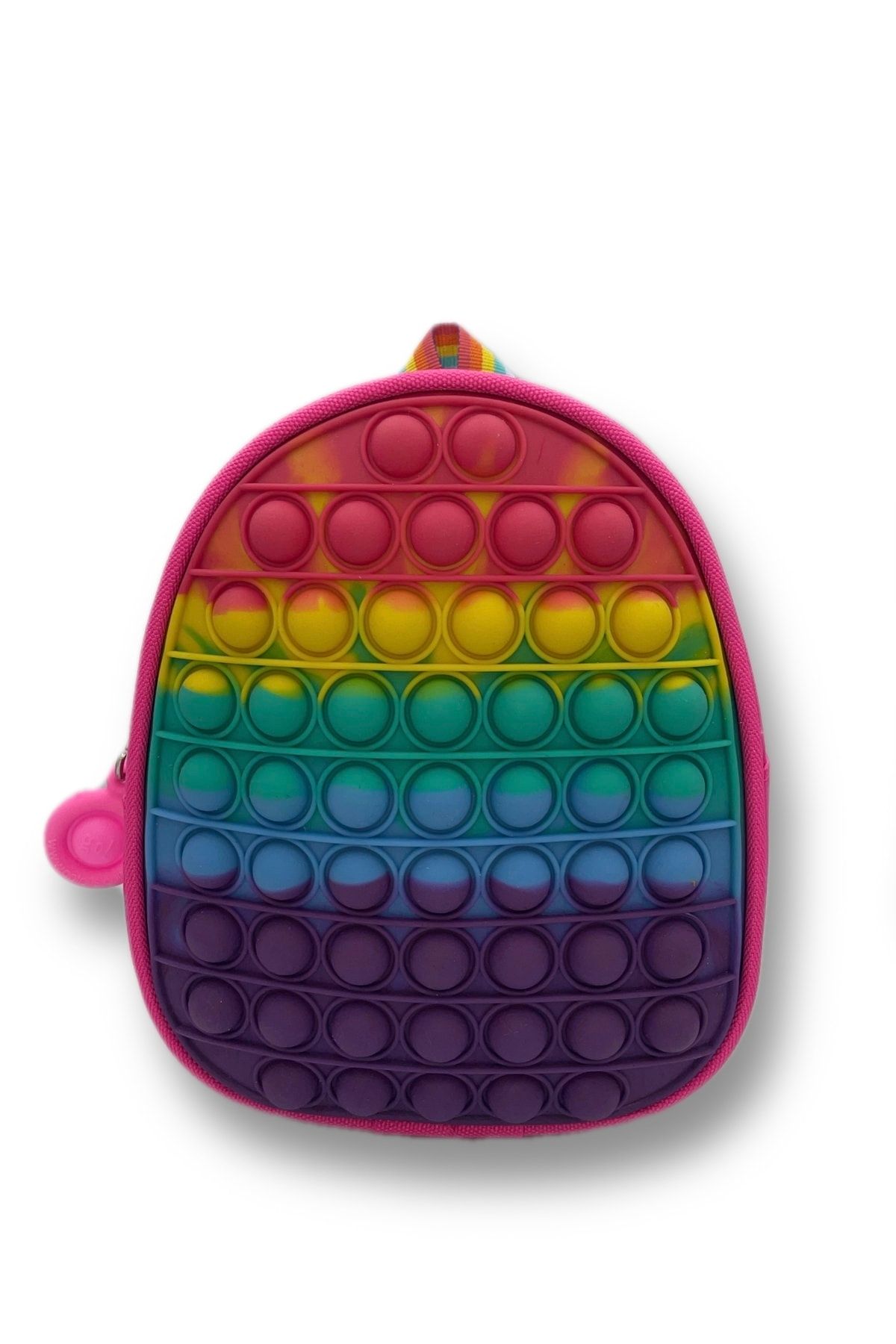 Pop It Push Bubble Kalemlik & Popit Sırt Çantası Fuşya Renk Set Popit Pop Tube