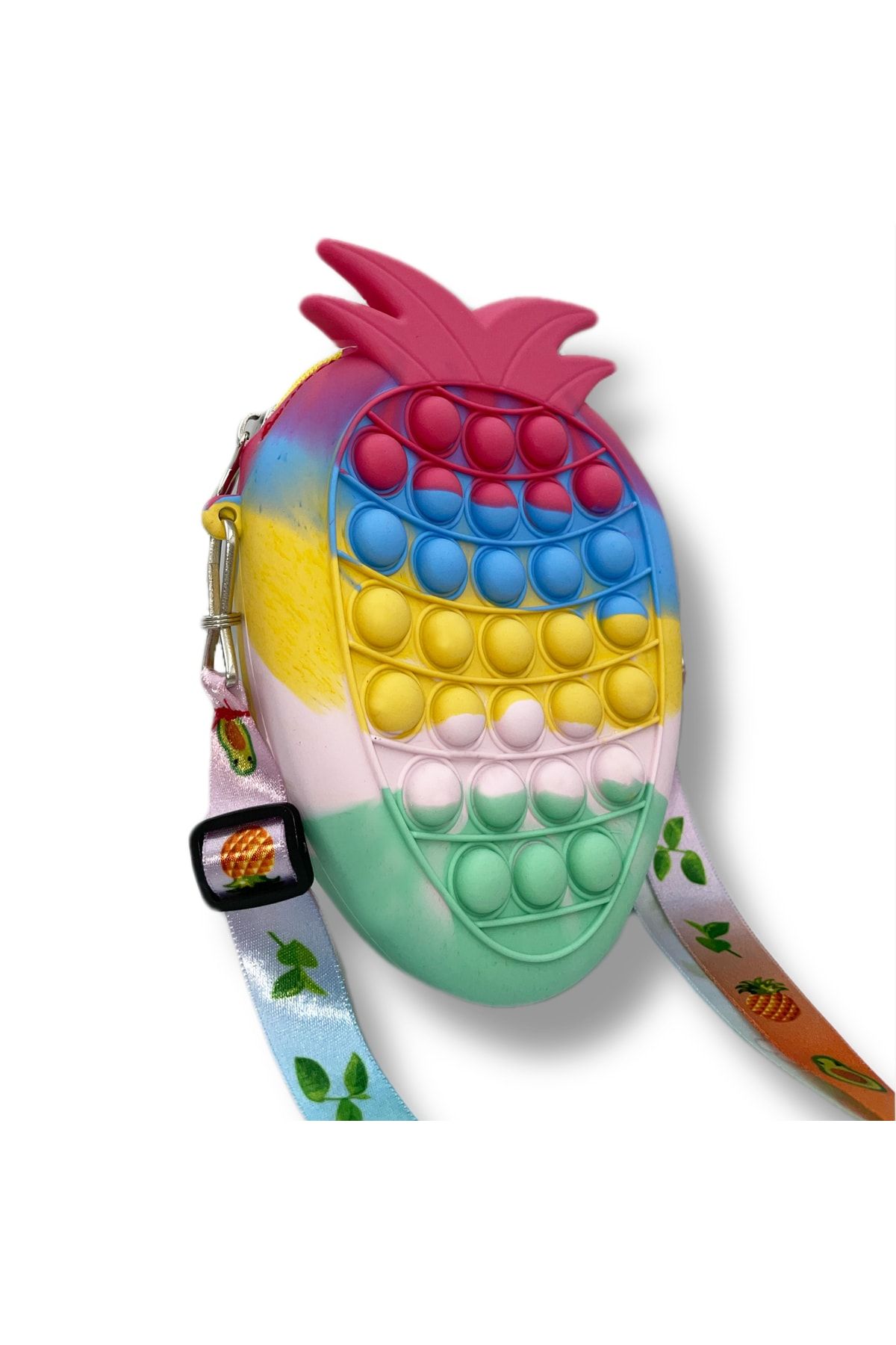 Popit Çilek Çanta 18*14 Cm Pop It Push Buble Çocuk Çantası Eğitici Oyuncak