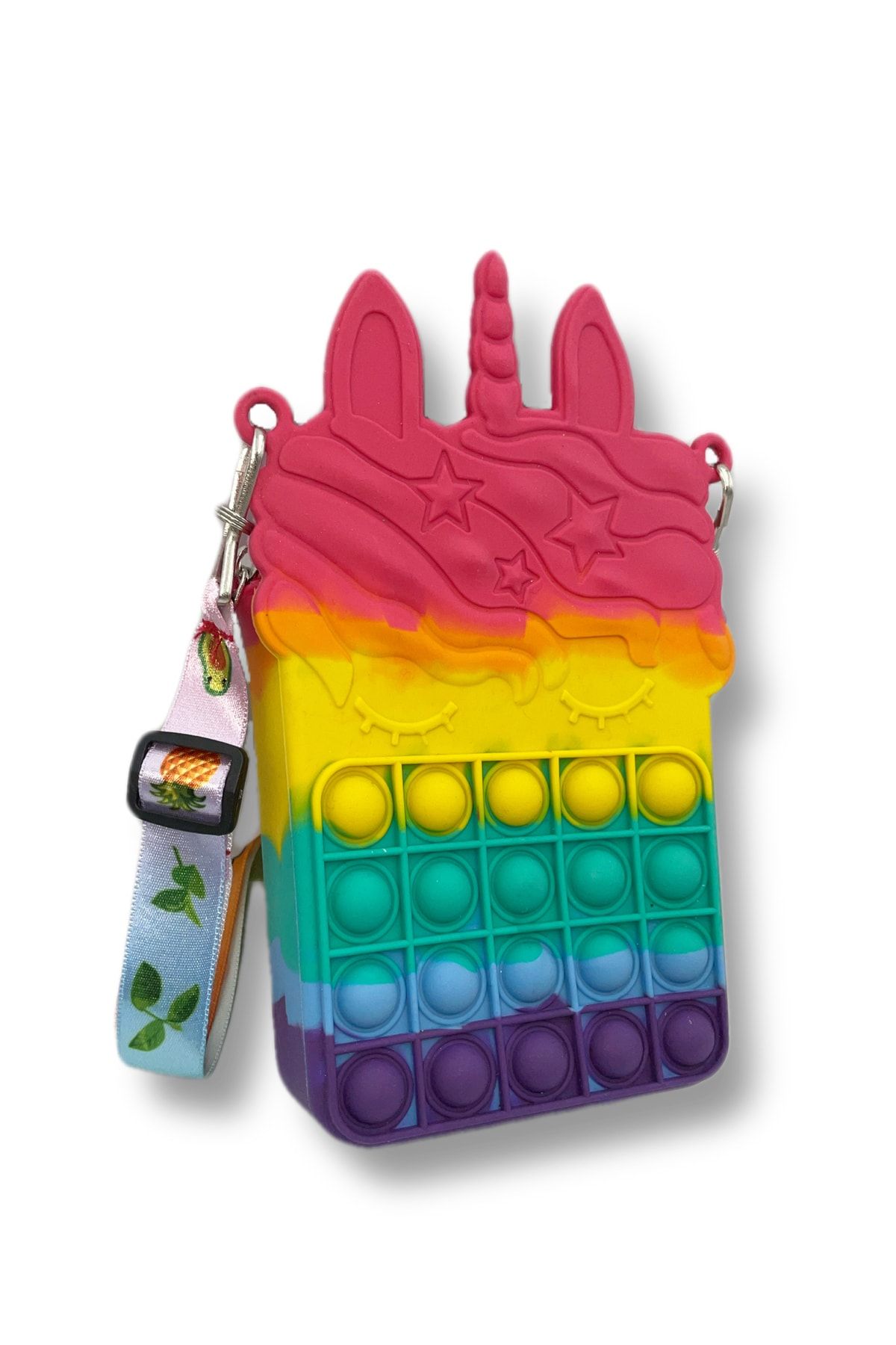 Unicorn Pop It Orta Boy Çanta 19-12cm Popit Push Bubble Eğitici Oyuncak Çocuk Çantası