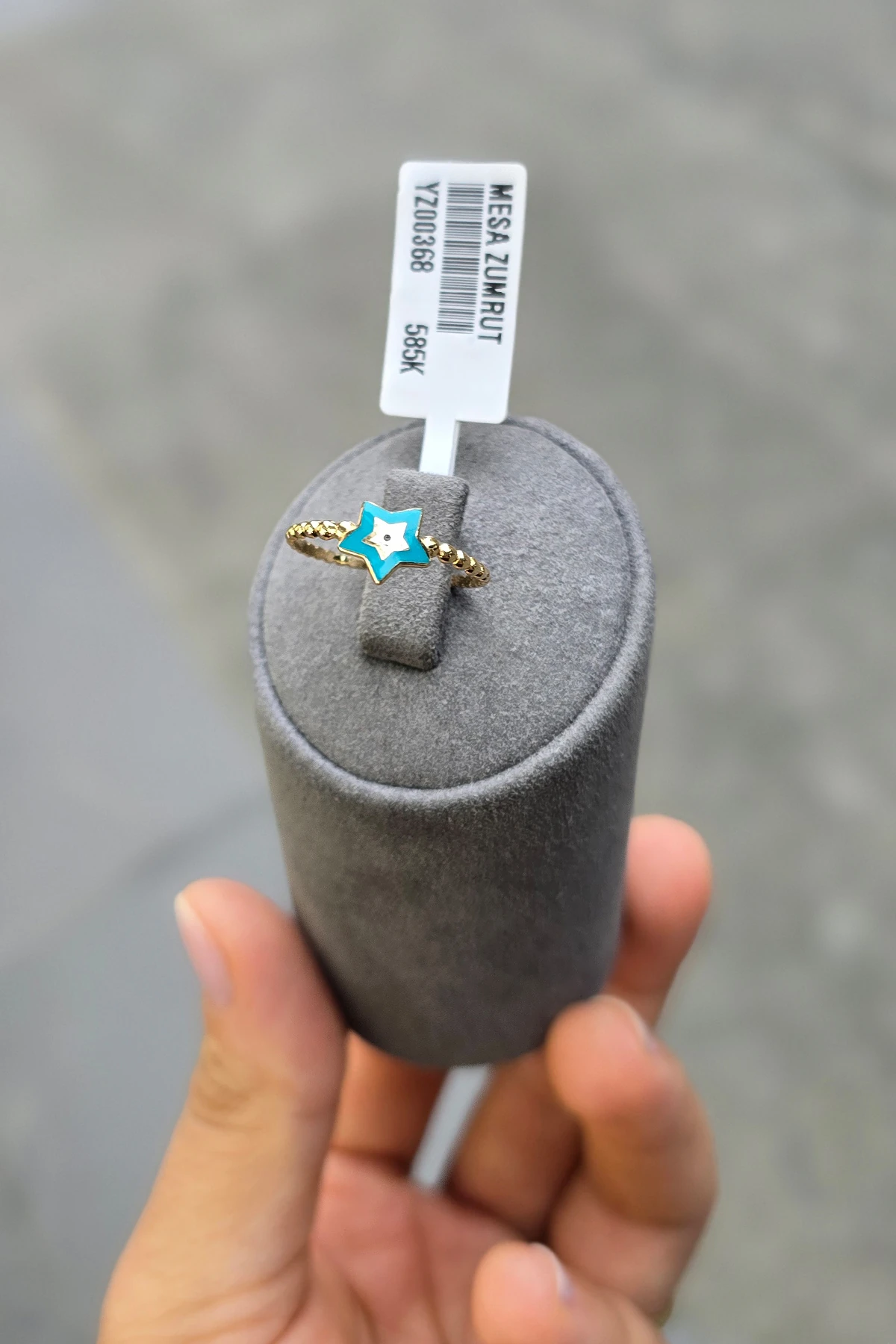 14 Ayar Mavi Yıldız Yüzük