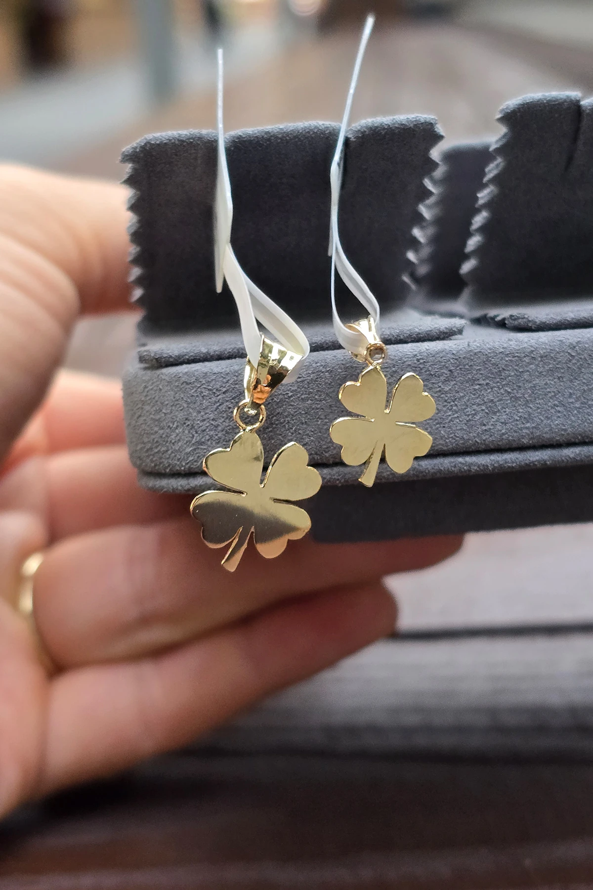 14 Ayar Yonca Kolye Uç 