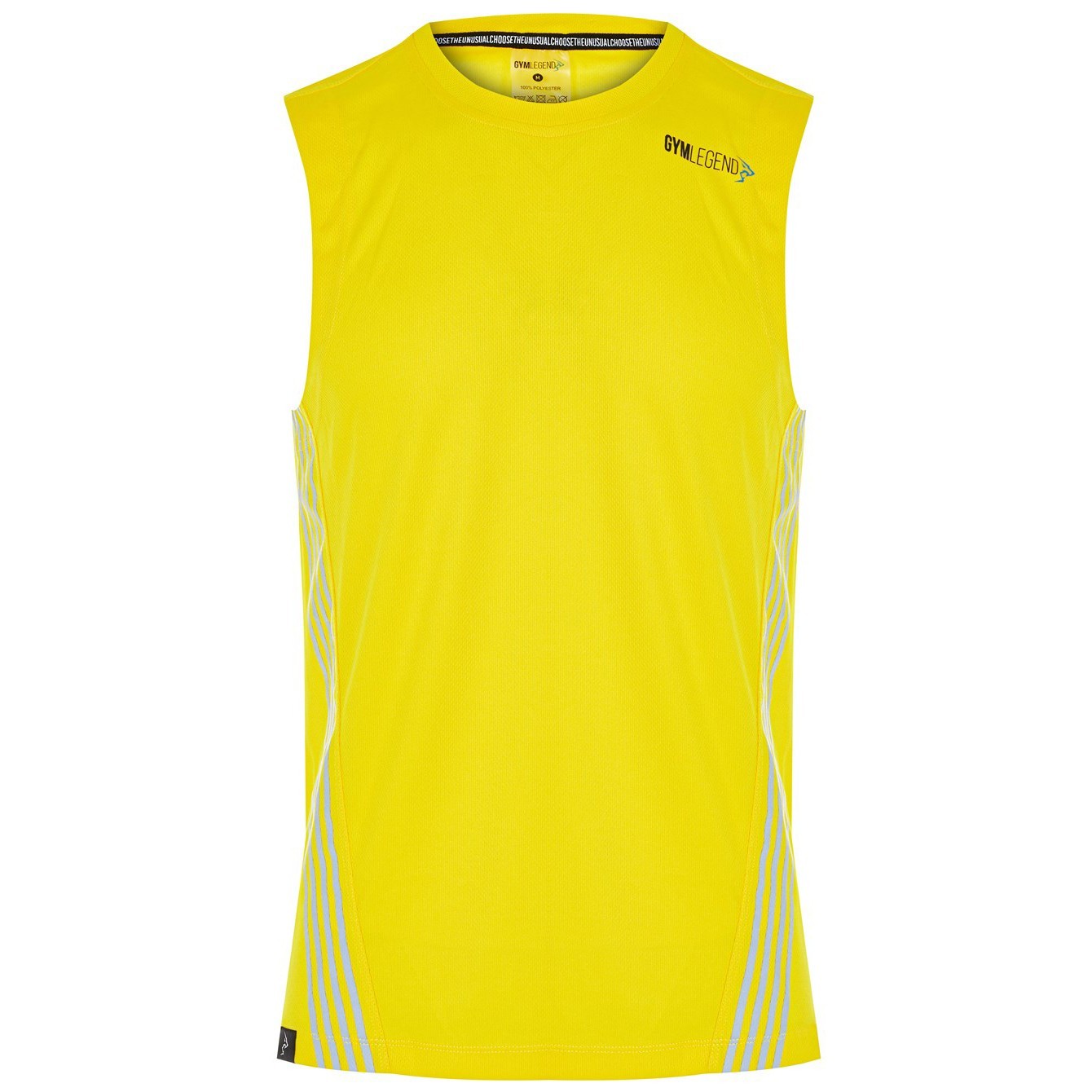 Erkek Sarı Mikro Polyester Performans Antrenman Sporcu Atlet