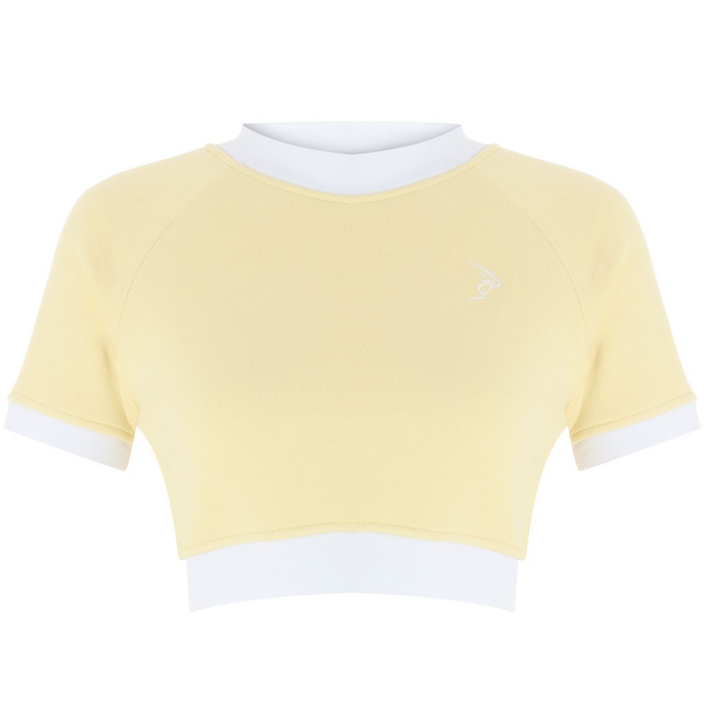 Myrina Kadın Açık Sarı Kısa Sweatshirt