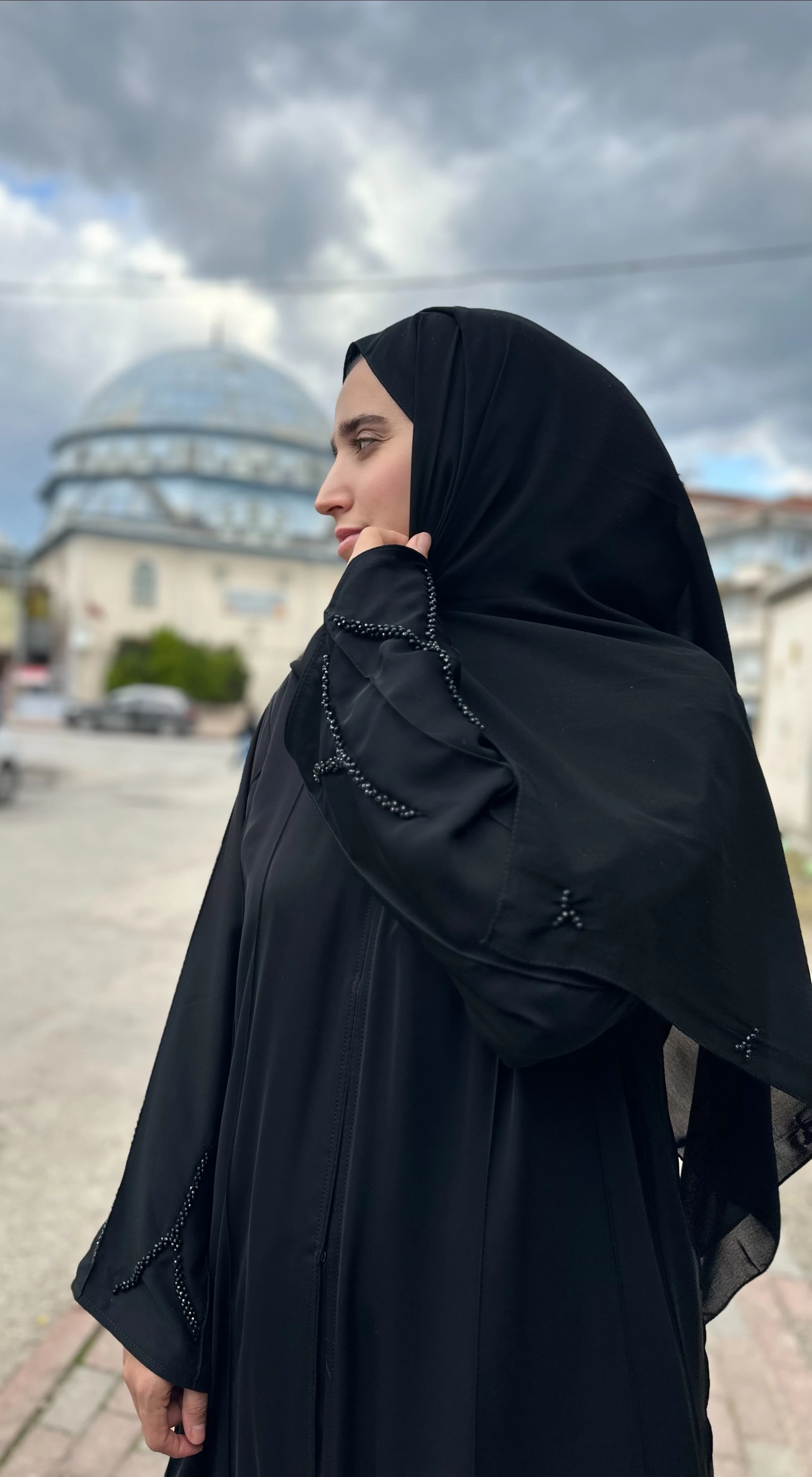 ÖZEL GÜN FERACE + ŞAL - Siyah