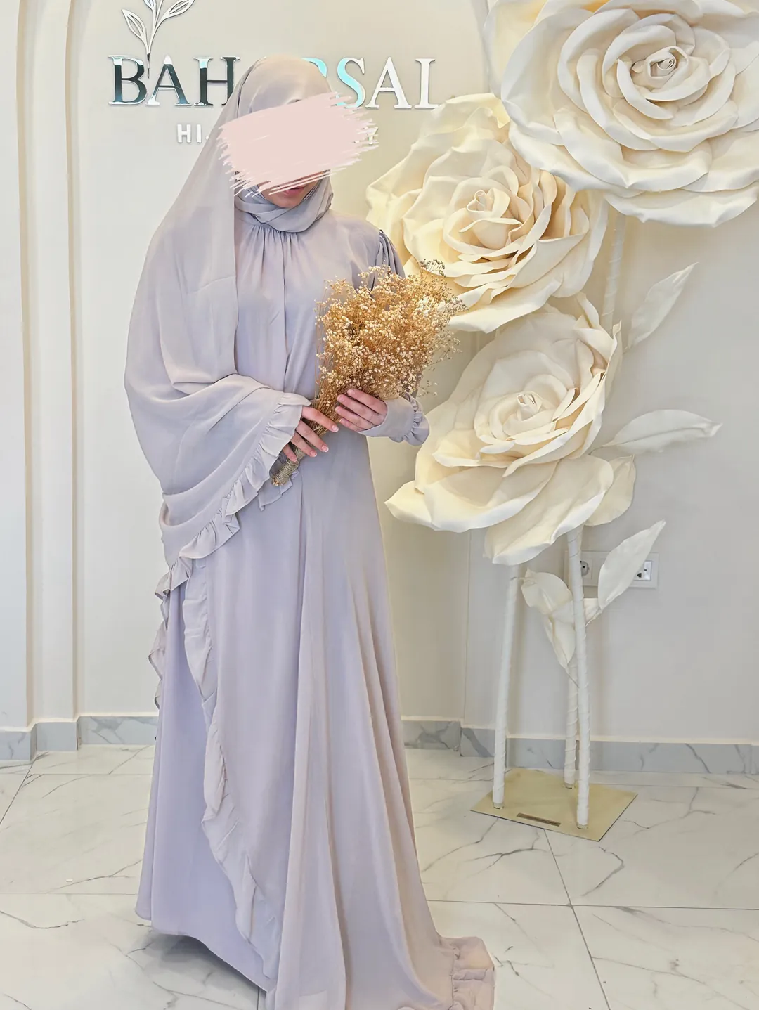 AHZAB ELBİSE + ŞAL - Gri