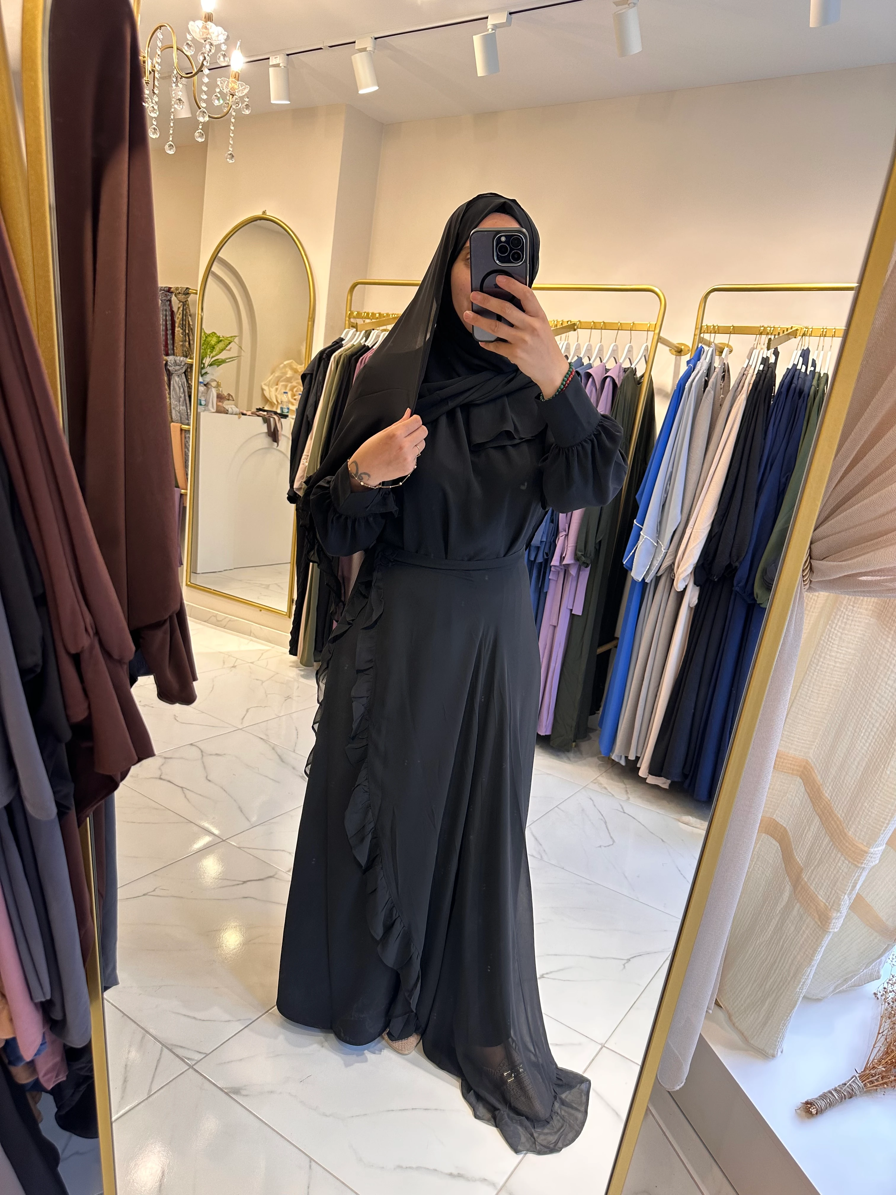 AHZAB ELBİSE + ŞAL  - Siyah