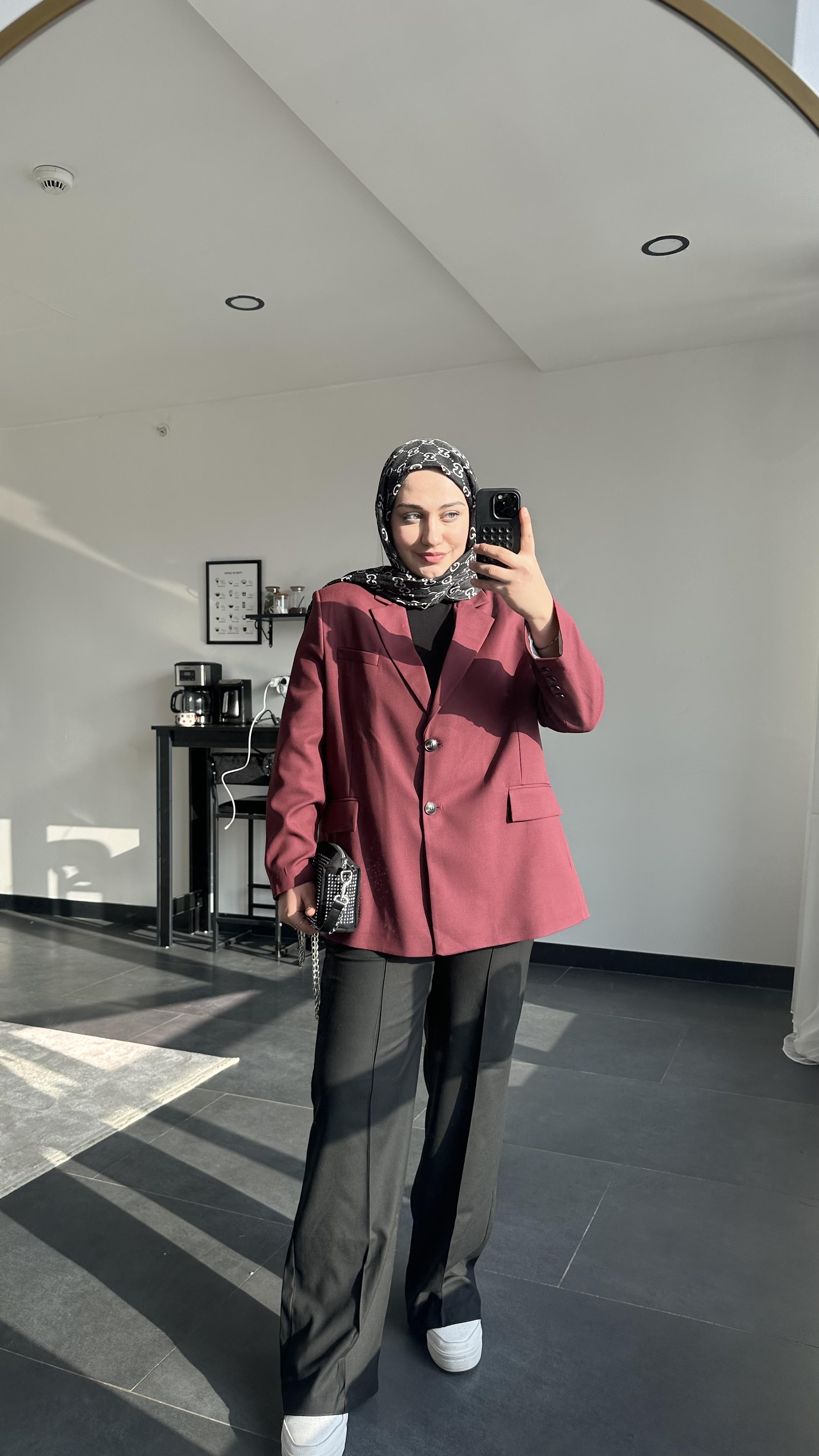 BORDO BLAZER CEKET