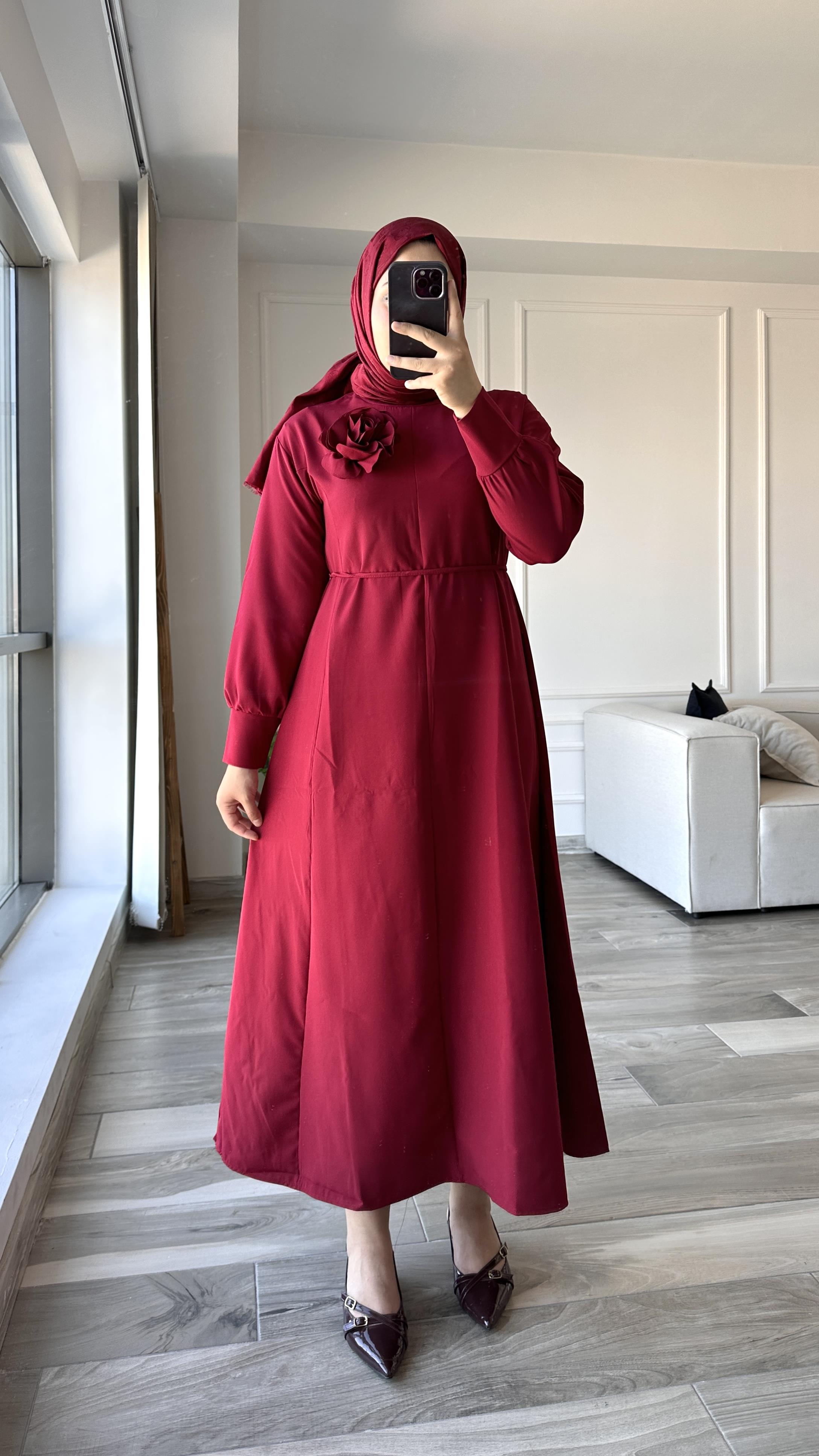 Premıum Elbise-Cherry