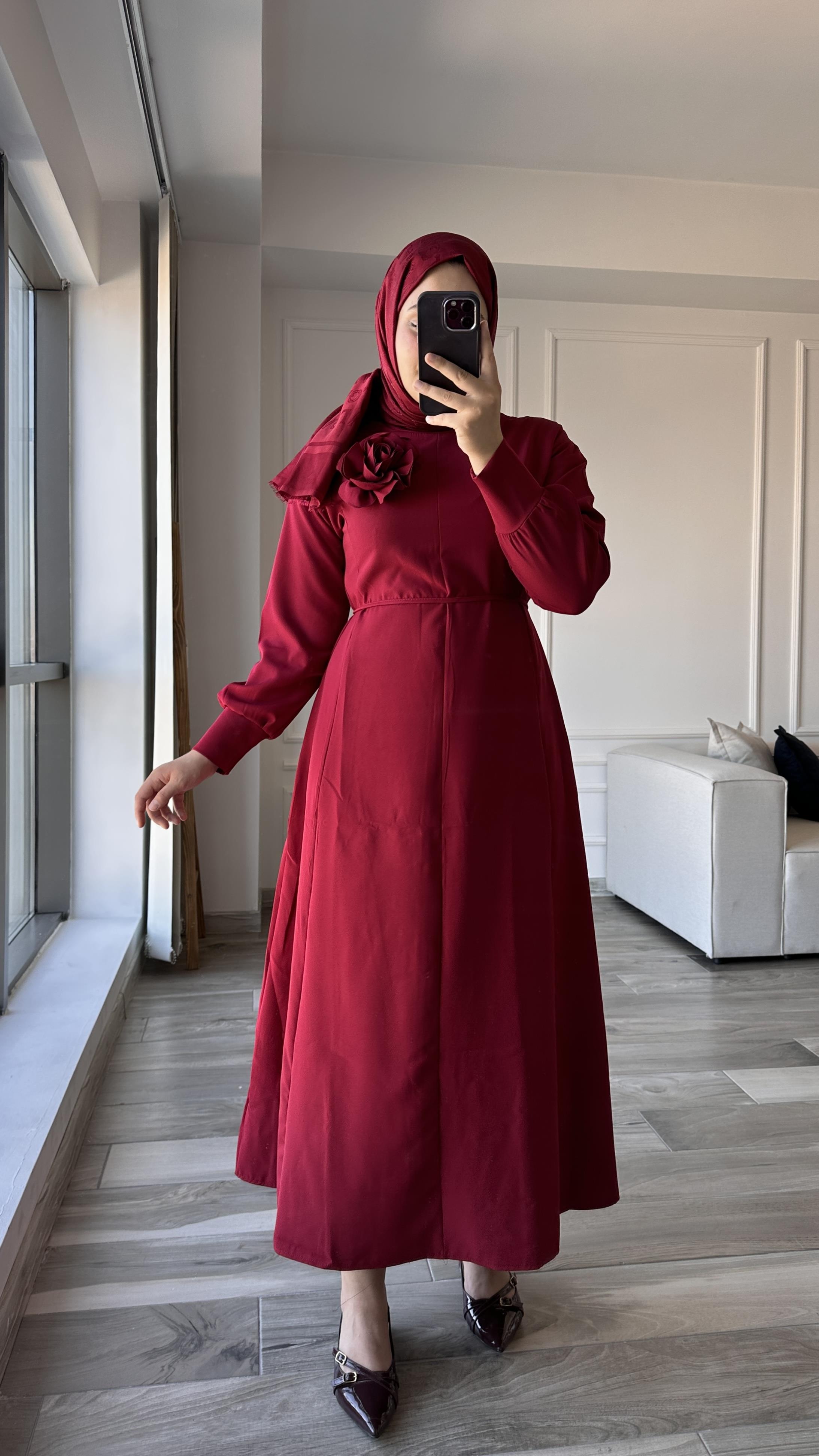 Premıum Elbise-Cherry