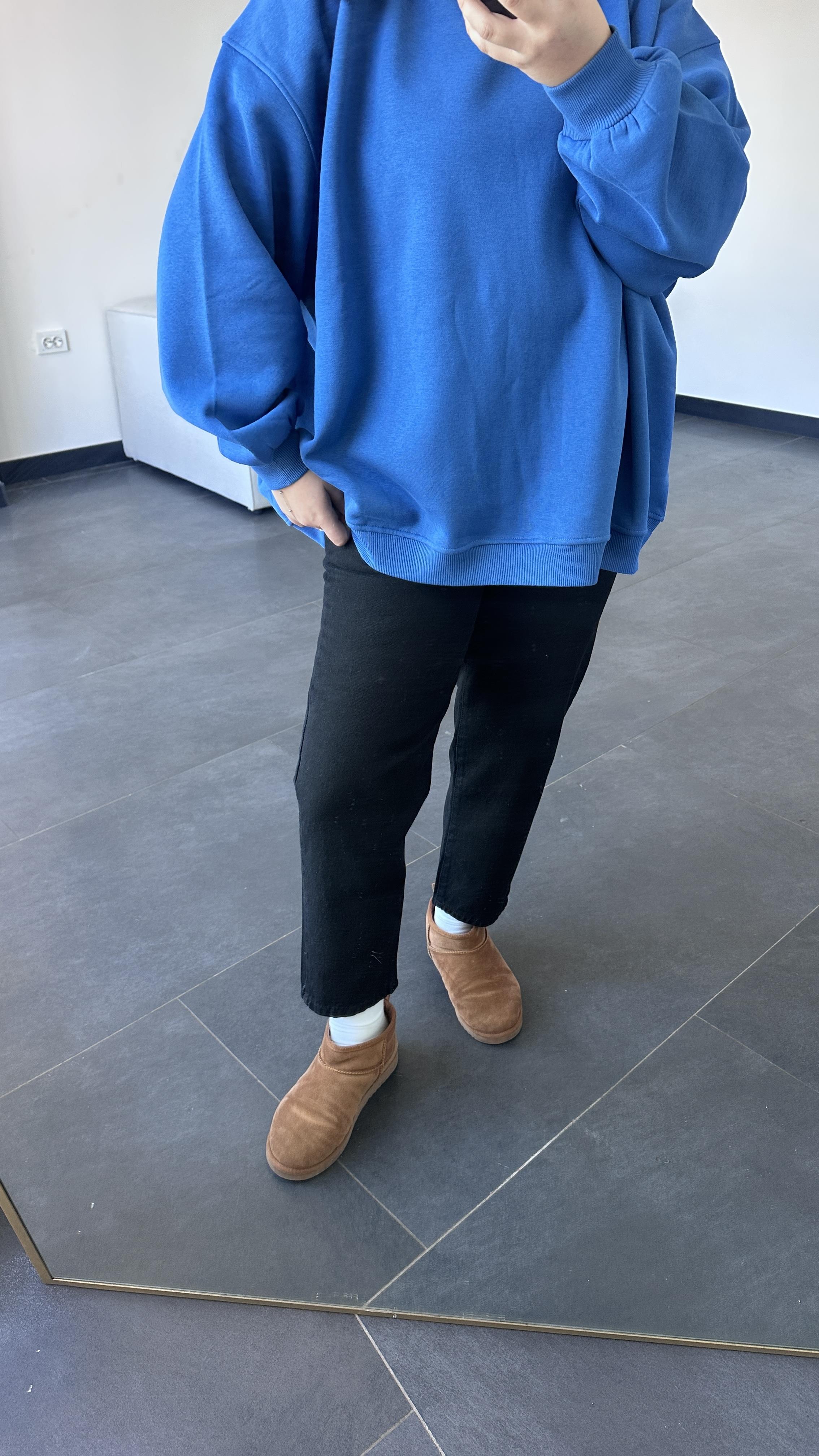 Üç İplik Sweat- SAKS MAVİSİ