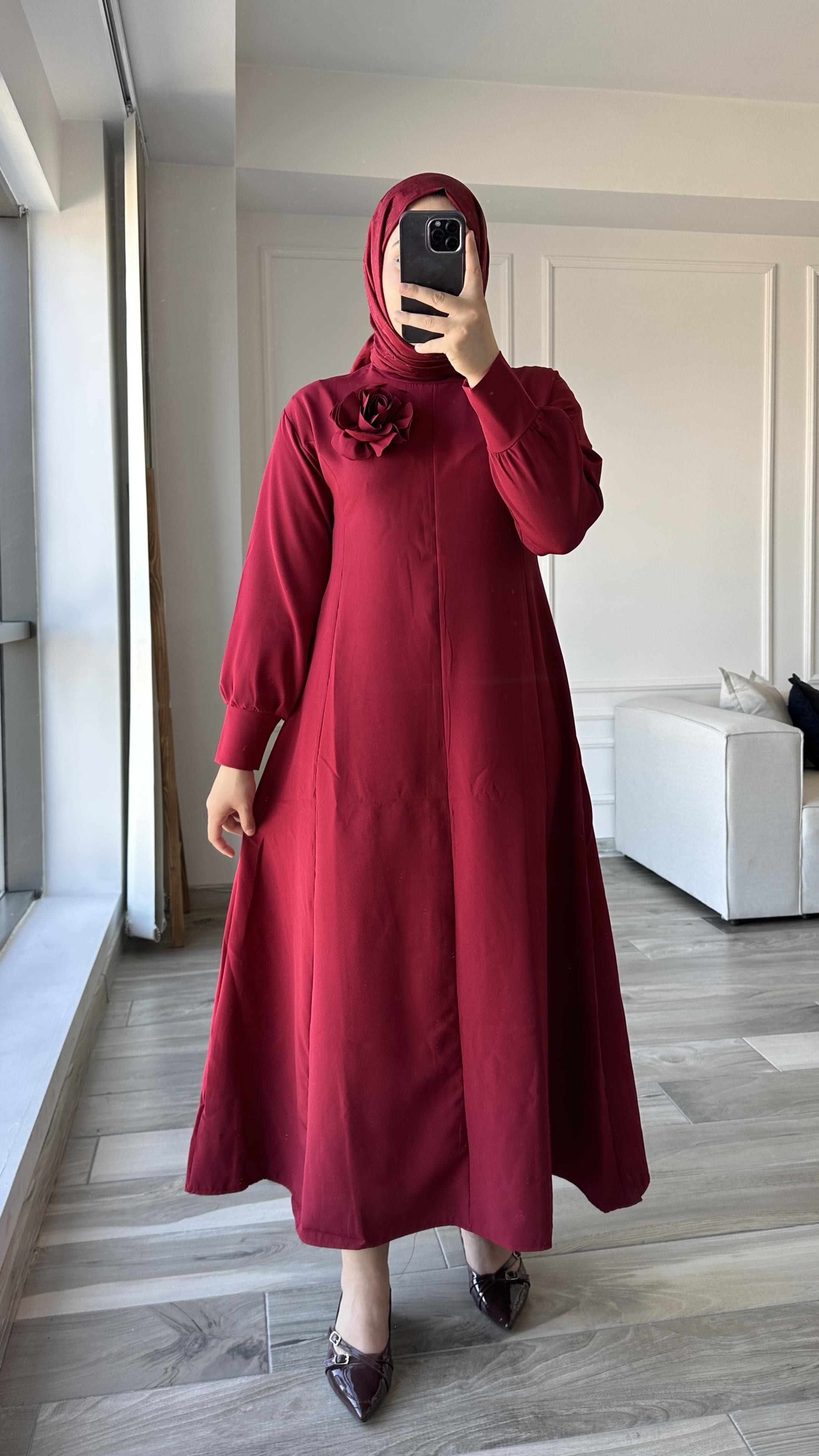 Premıum Elbise-Cherry