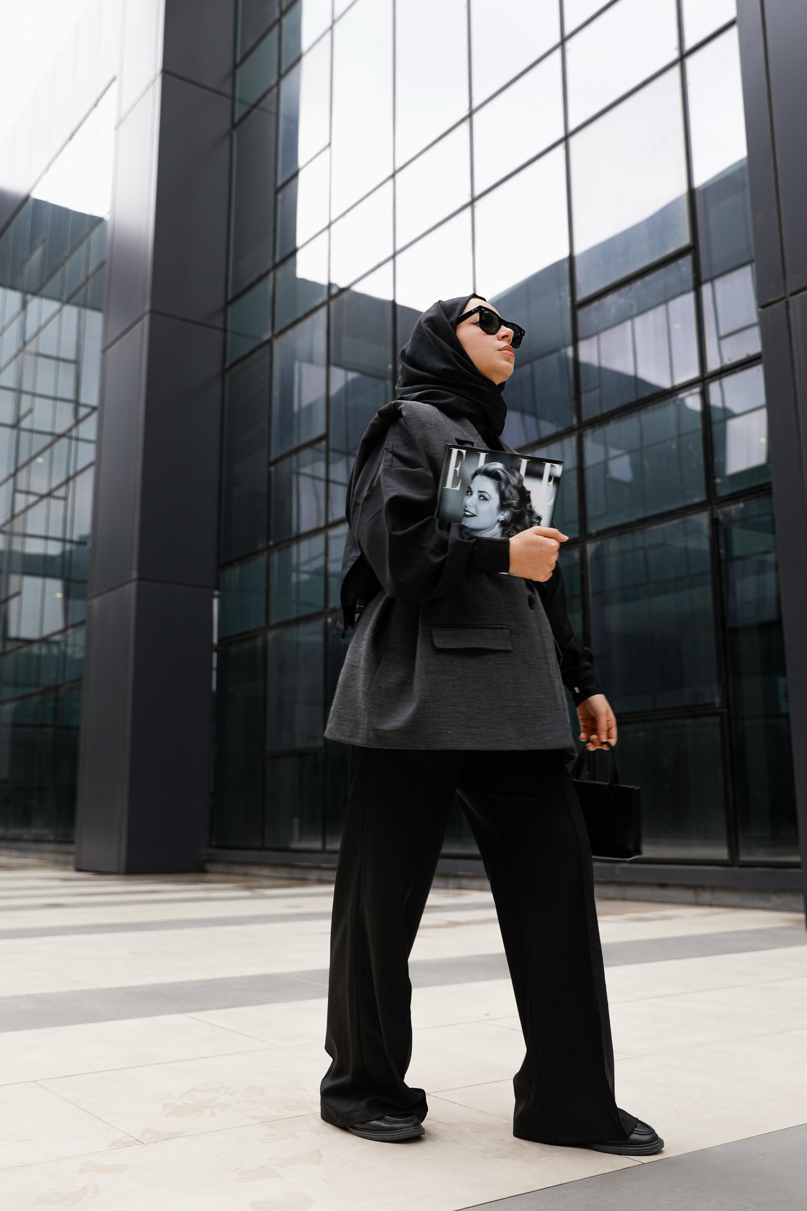 Blazer Yelek Kemerli-FÜME