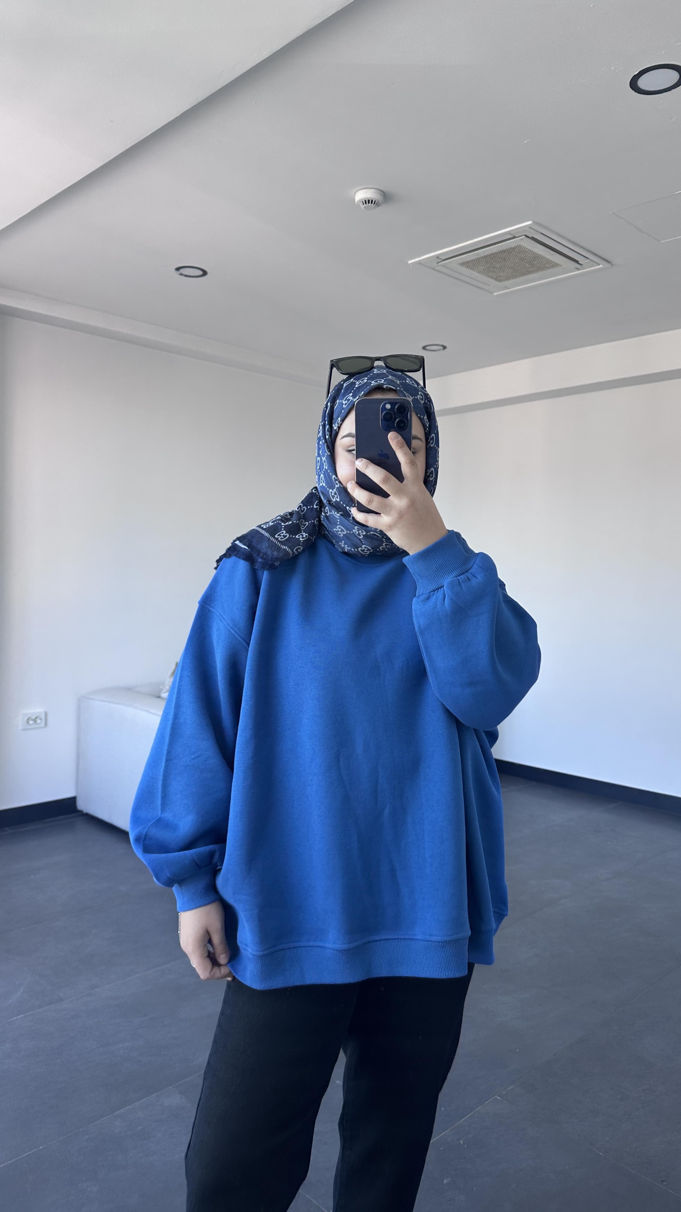 Üç İplik Sweat- SAKS MAVİSİ