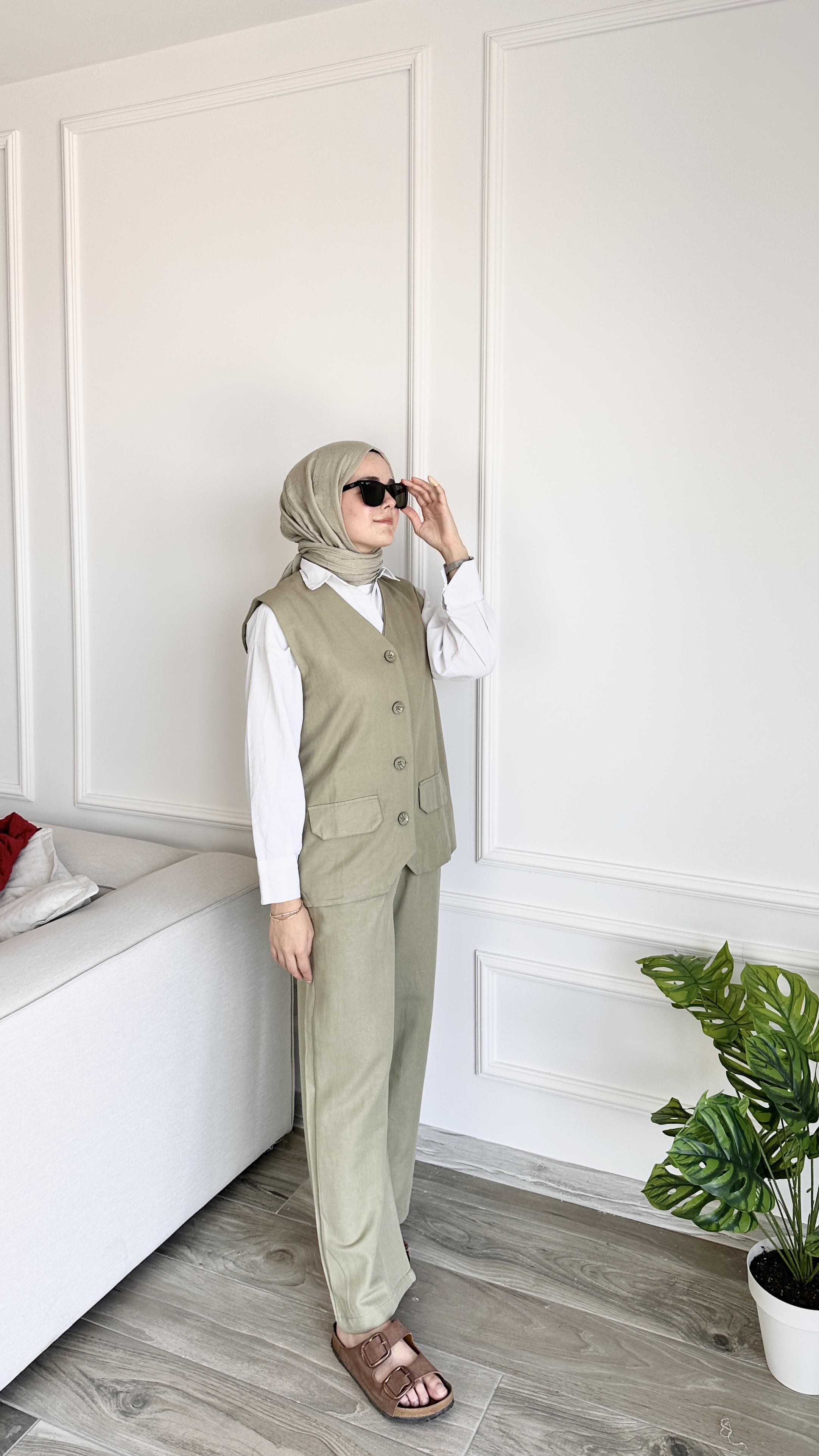 Muadil Yelekli Takım-Haki