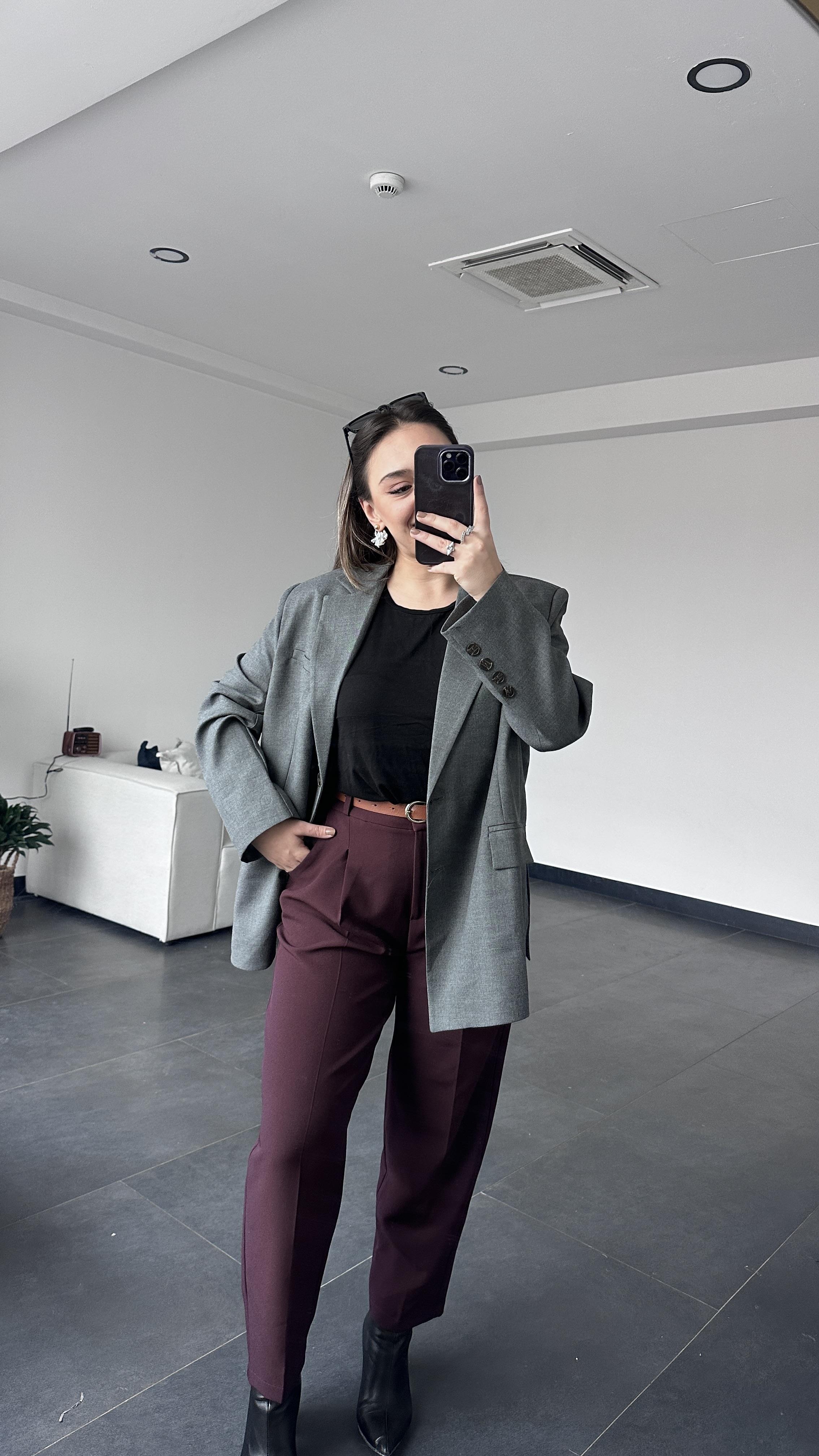 Premıum Blazer Ceket - Füme