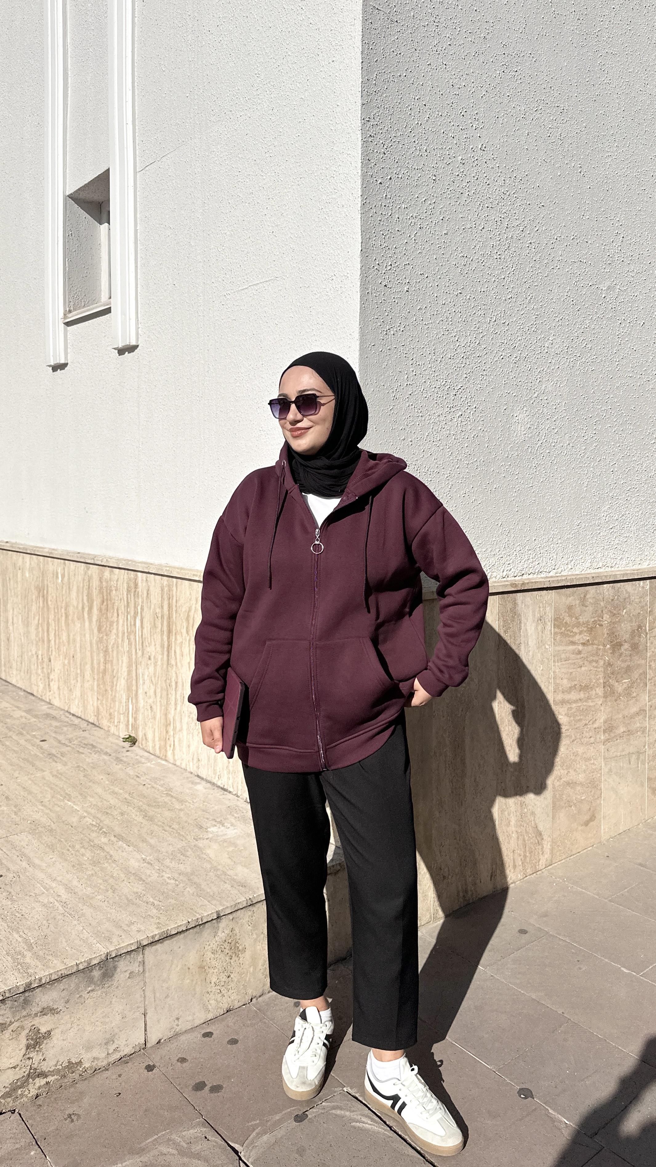 3 İplik Hırka-Bordo