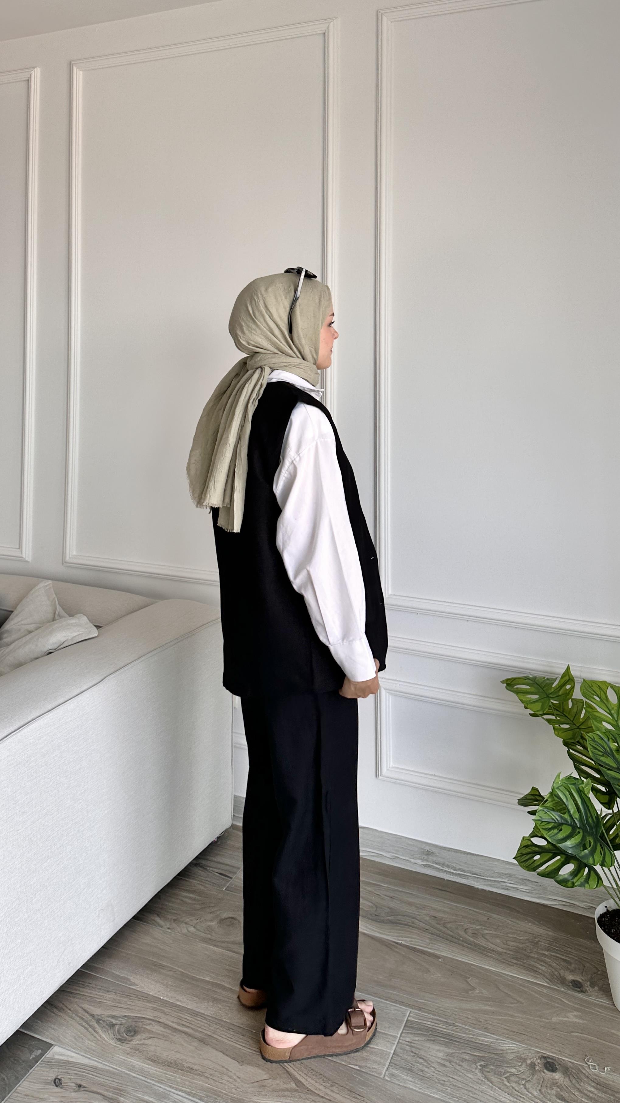 Muadil Yelekli Takım-Siyah
