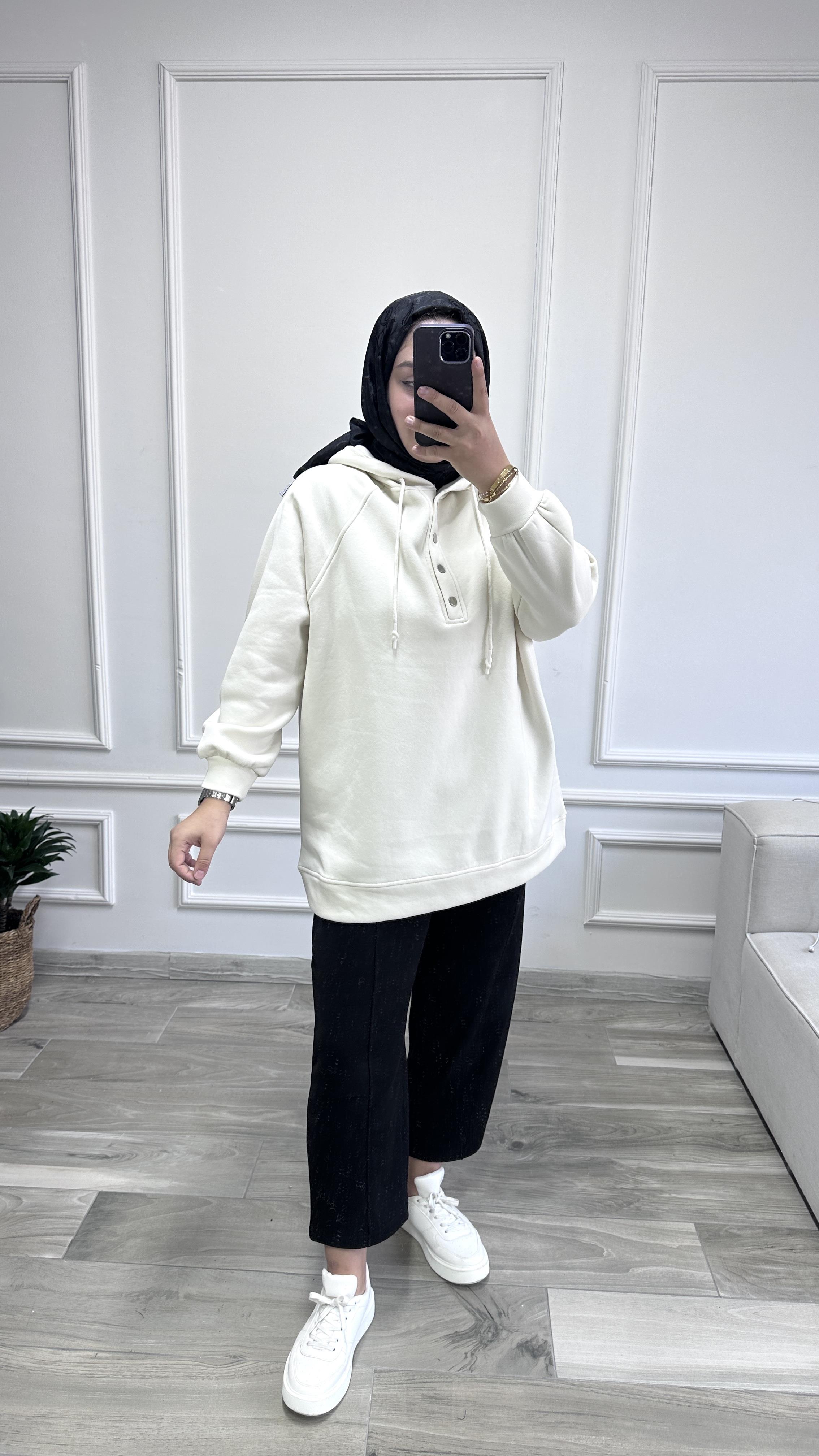 Çıtçıtlı Sweat - EKRU